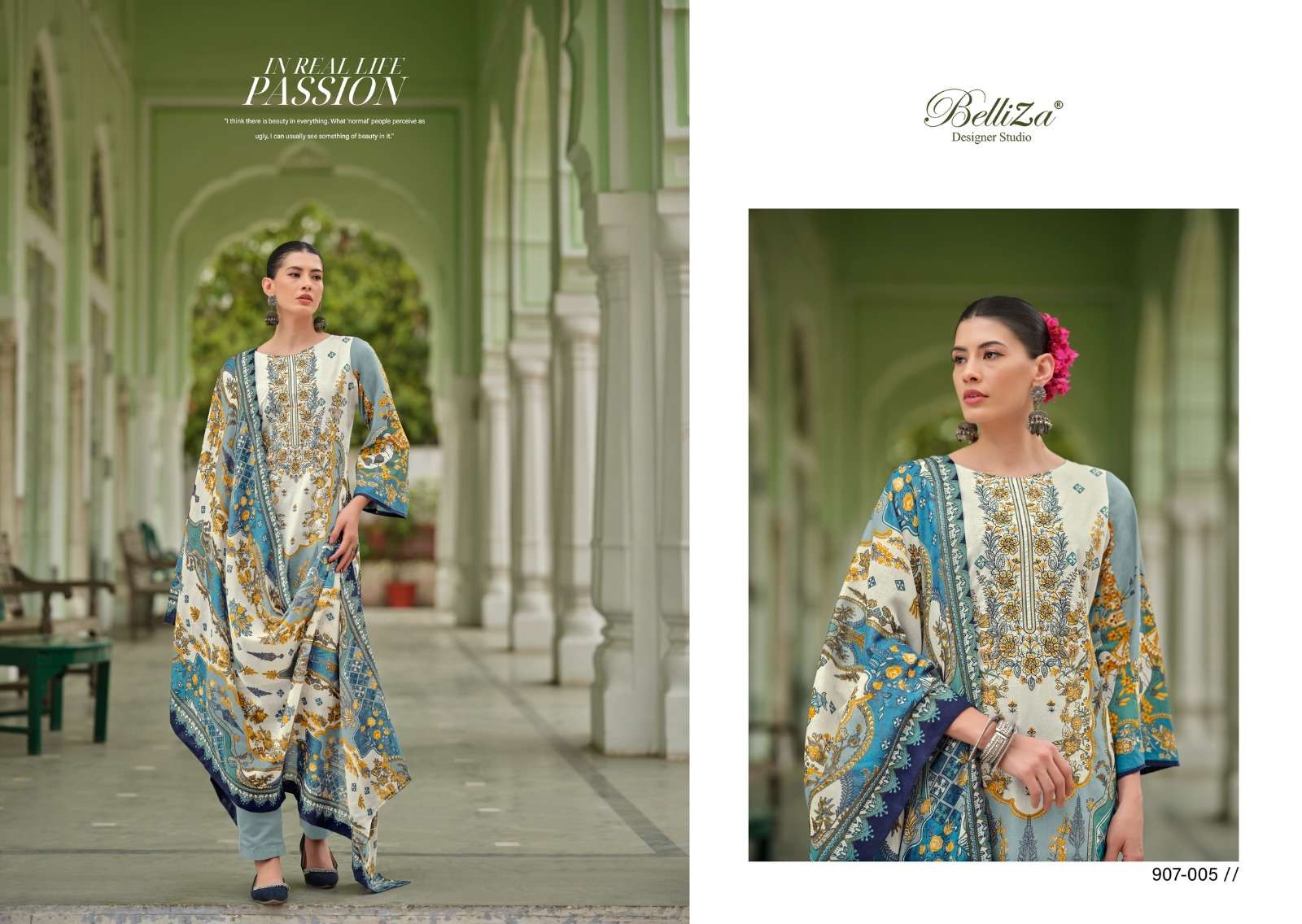 BELLIZA DESIGNER SUITS NAIRA VOL 47 COTTON FANCY WORK SUIT