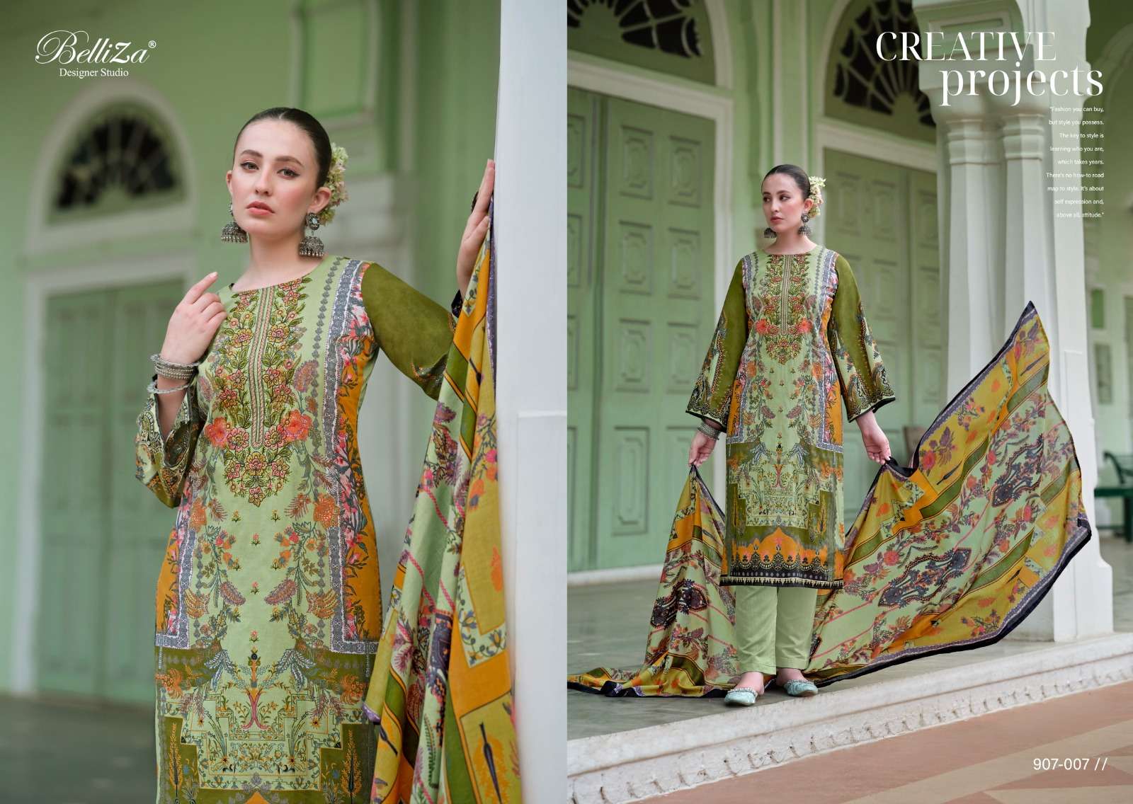 BELLIZA DESIGNER SUITS NAIRA VOL 47 COTTON FANCY WORK SUIT