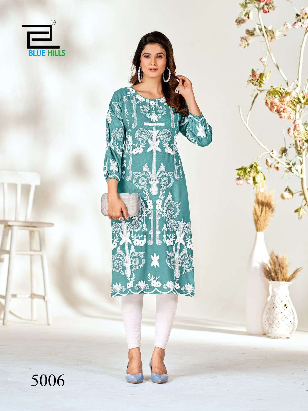 BLUE HILLS KIARA VOL 5 FANCY LUCKNOWI WORKS KURTI