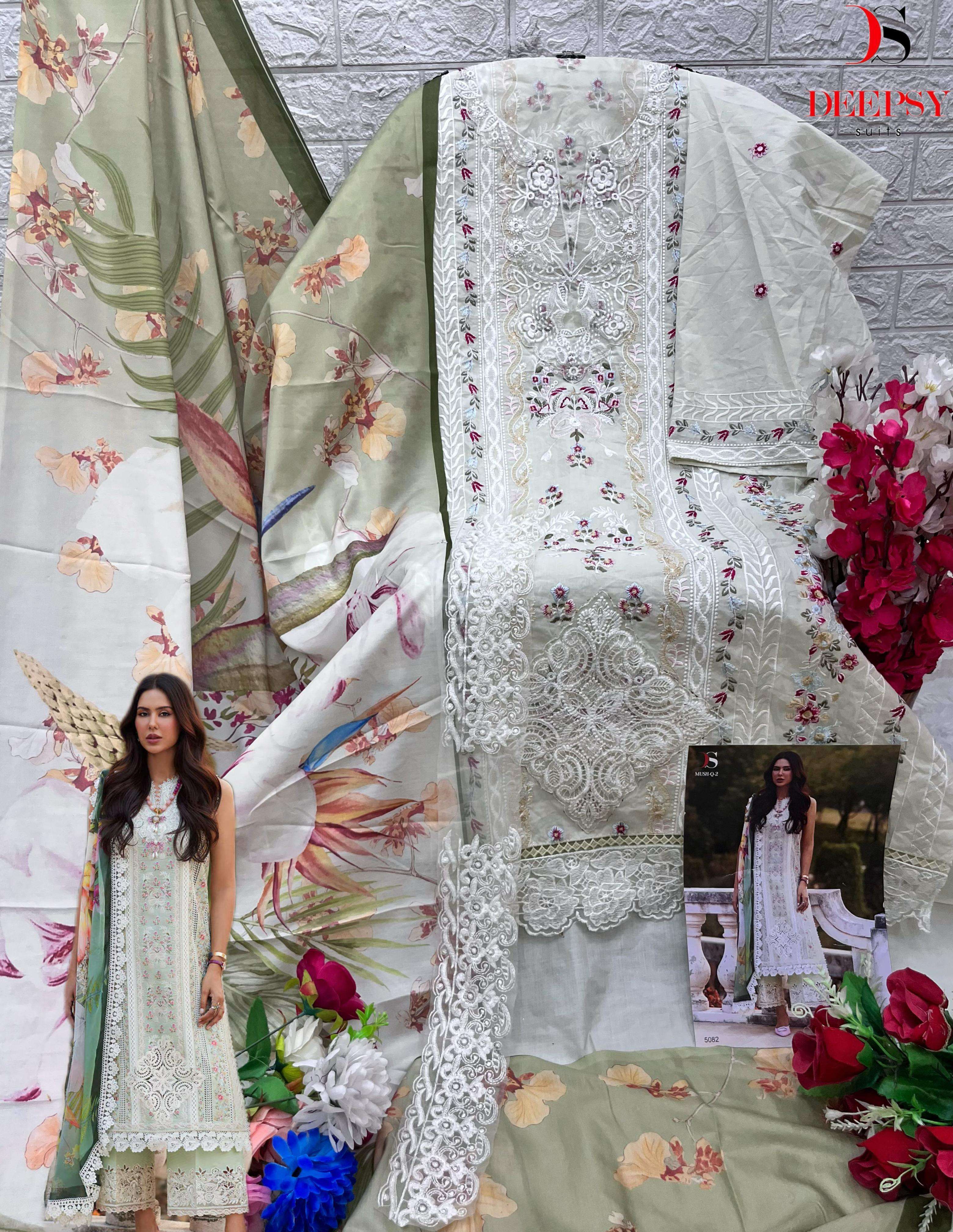DEEPSY SUITS MUSH Q VOL 2 COTTON HEAVY EMBROIDERY DESIGNER SUIT