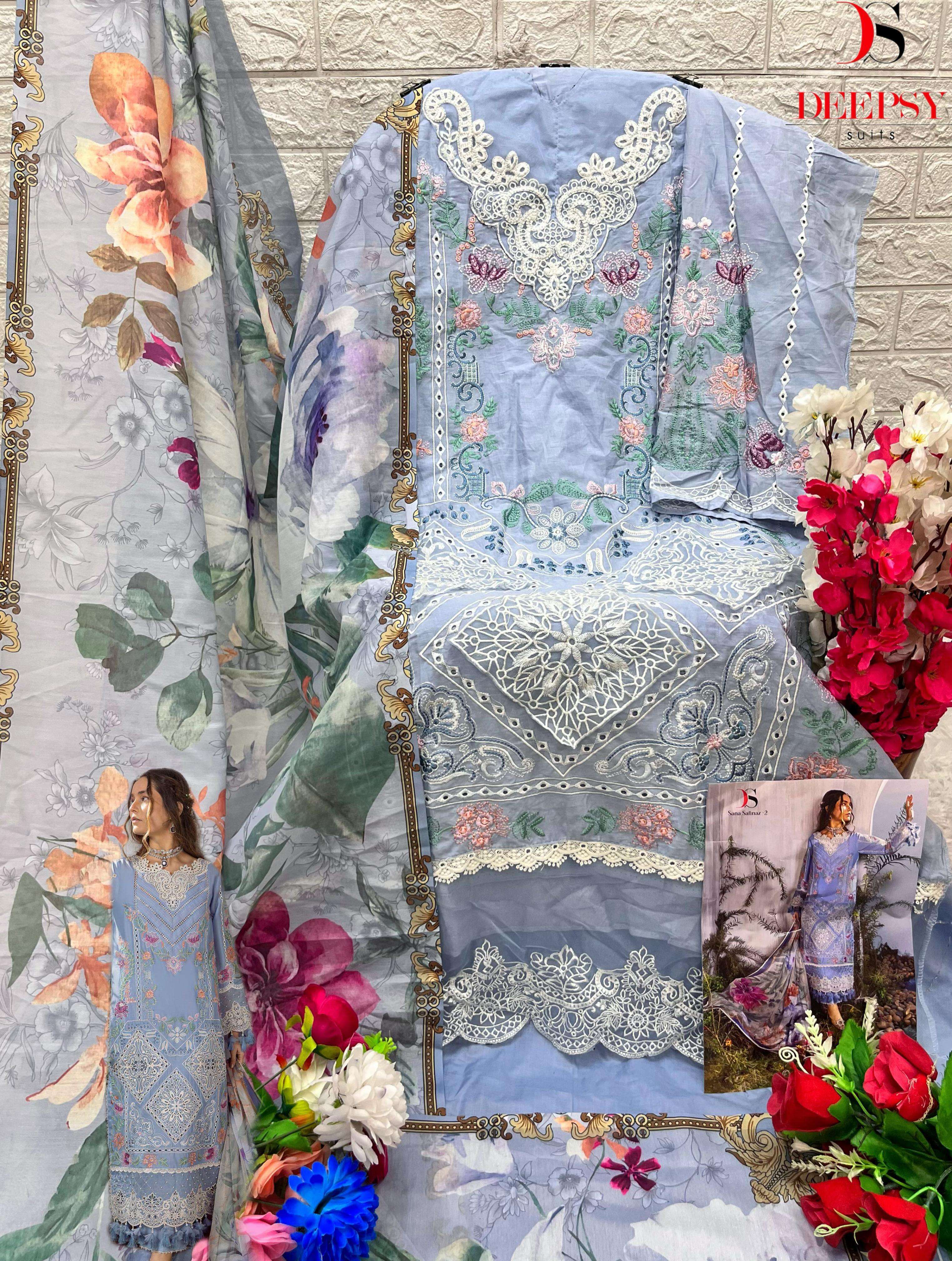 DEEPSY SUITS SANA SAFINAZ LAWN 24 VOL 2 COTTON SALWAR KAMEEZ 