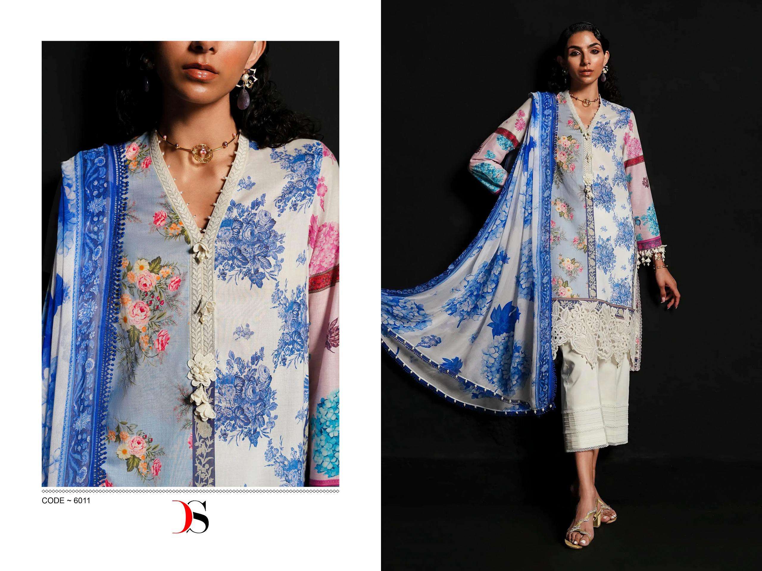 DEEPSY SUITS SANA SAFINAZ MUZLIN 24 COTTON FANCY WORK SUIT