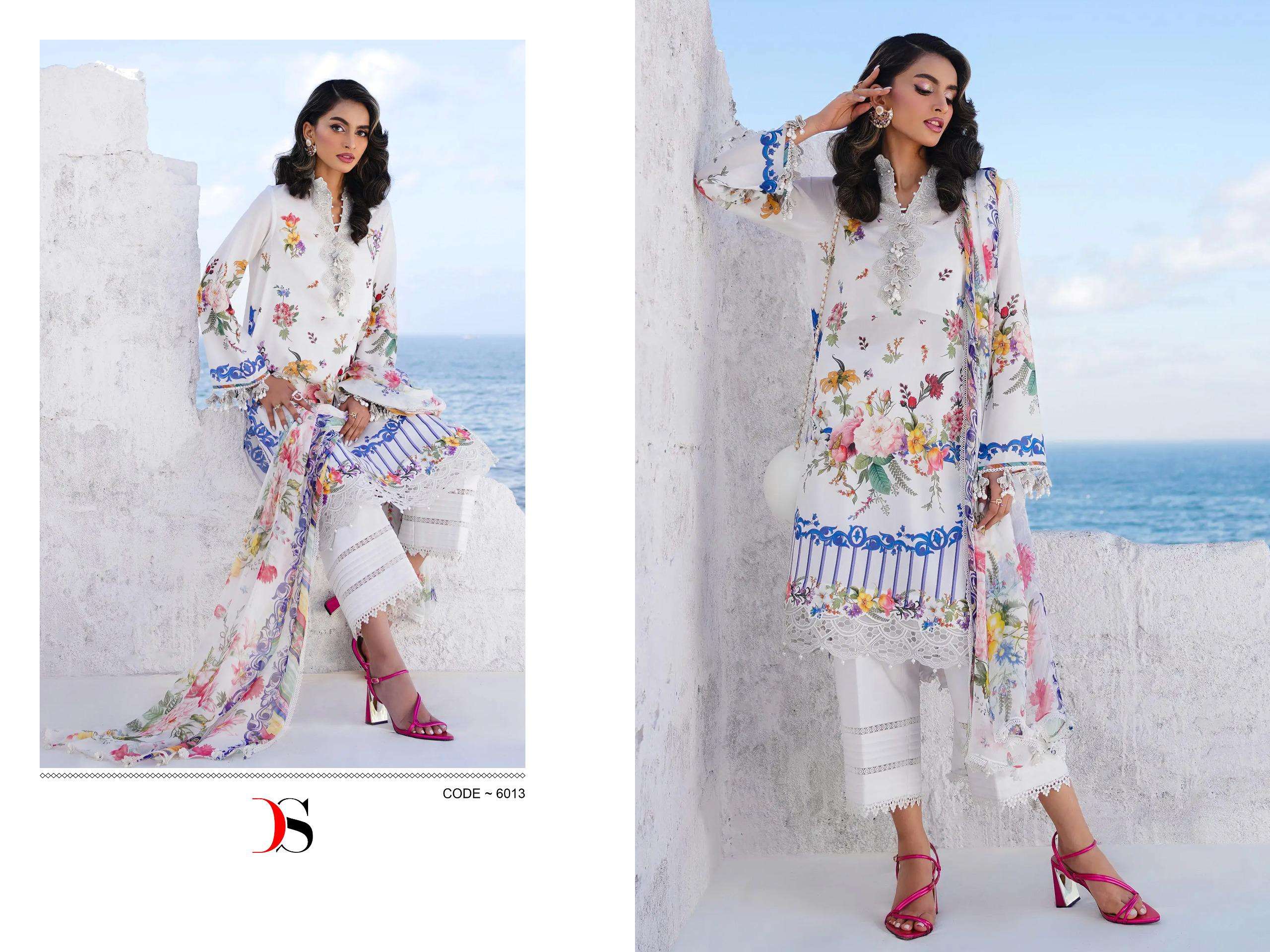 DEEPSY SUITS SANA SAFINAZ MUZLIN 24 COTTON FANCY WORK SUIT