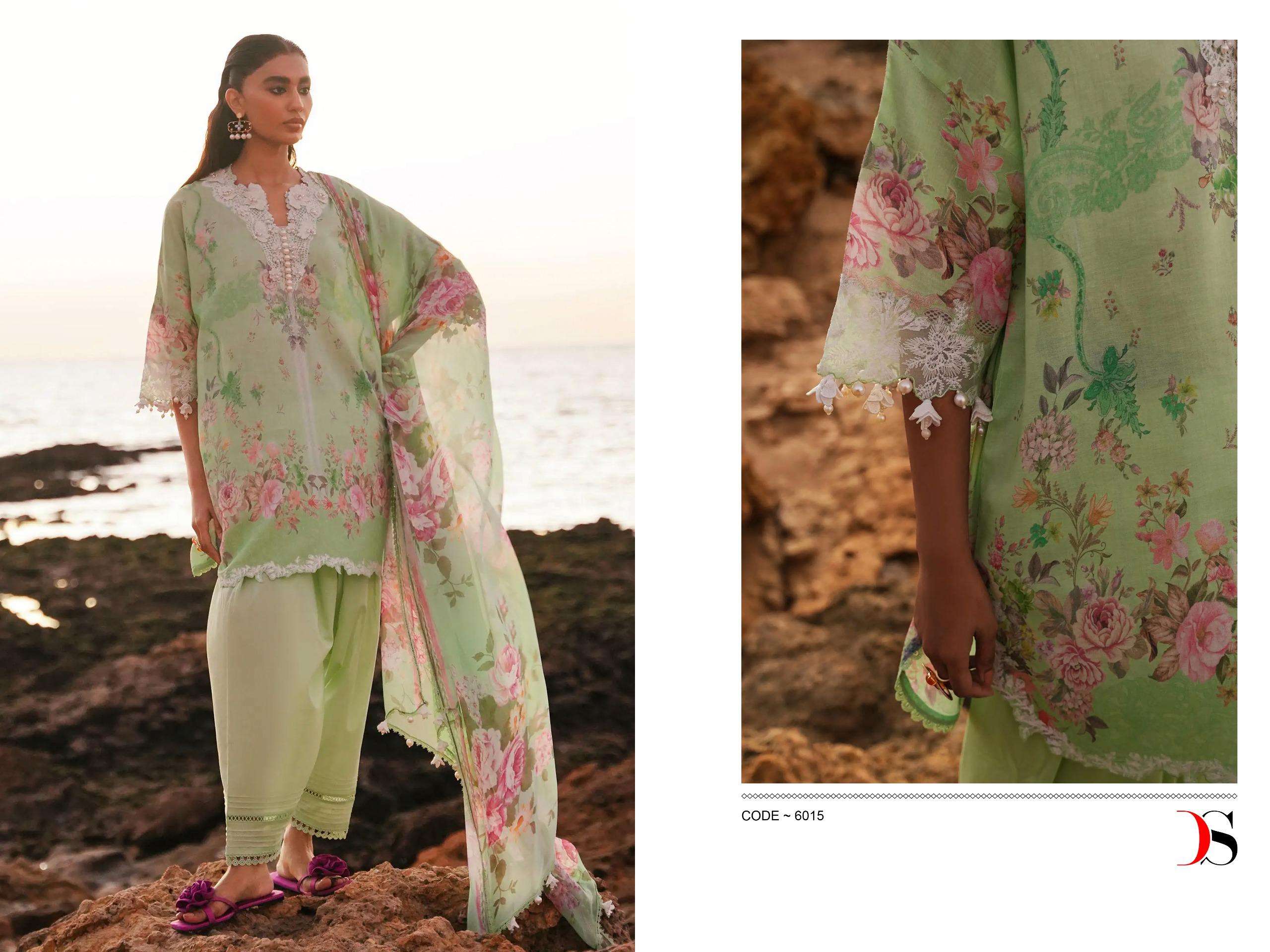 DEEPSY SUITS SANA SAFINAZ MUZLIN 24 COTTON FANCY WORK SUIT