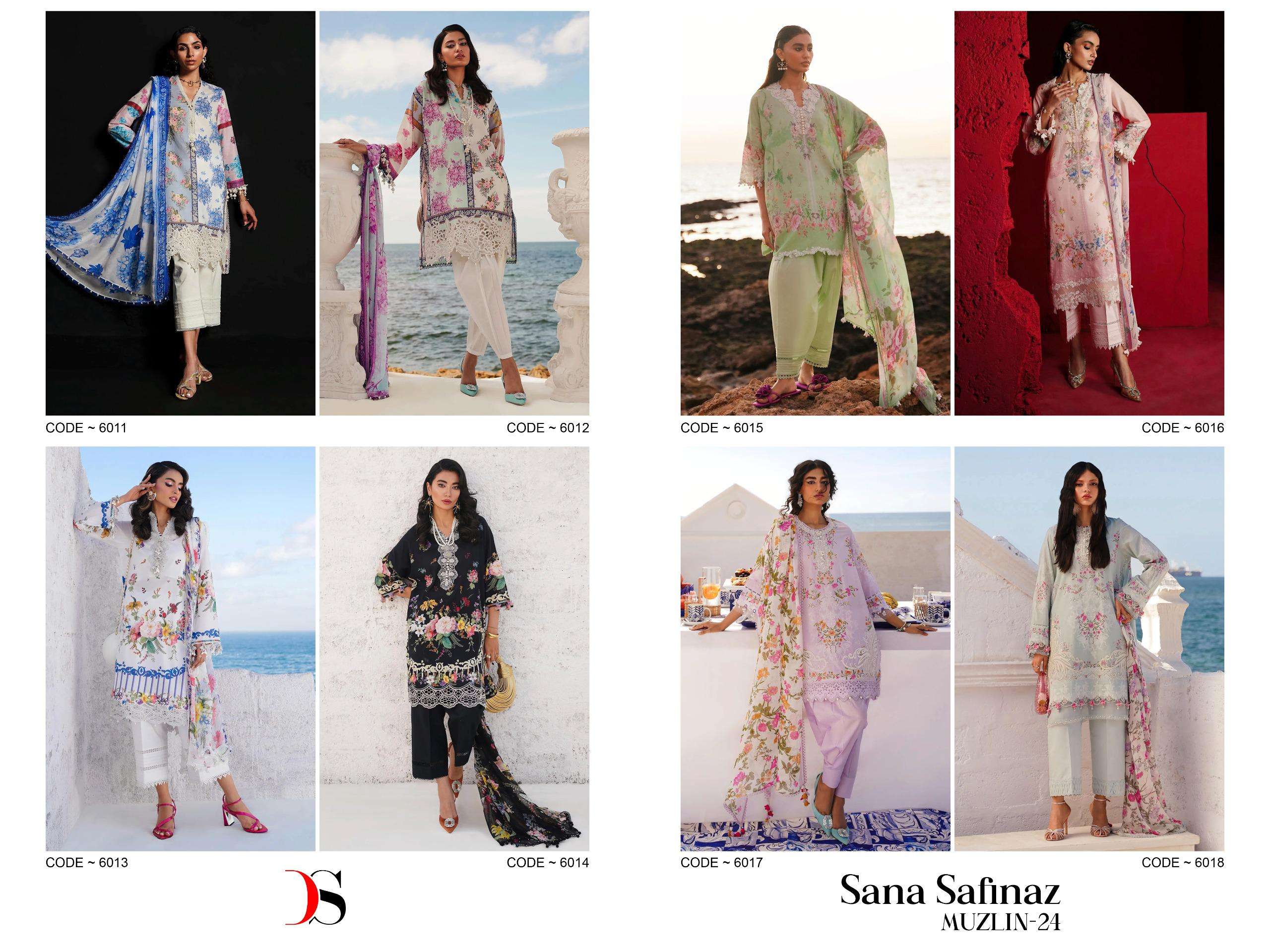 DEEPSY SUITS SANA SAFINAZ MUZLIN 24 COTTON FANCY WORK SUIT