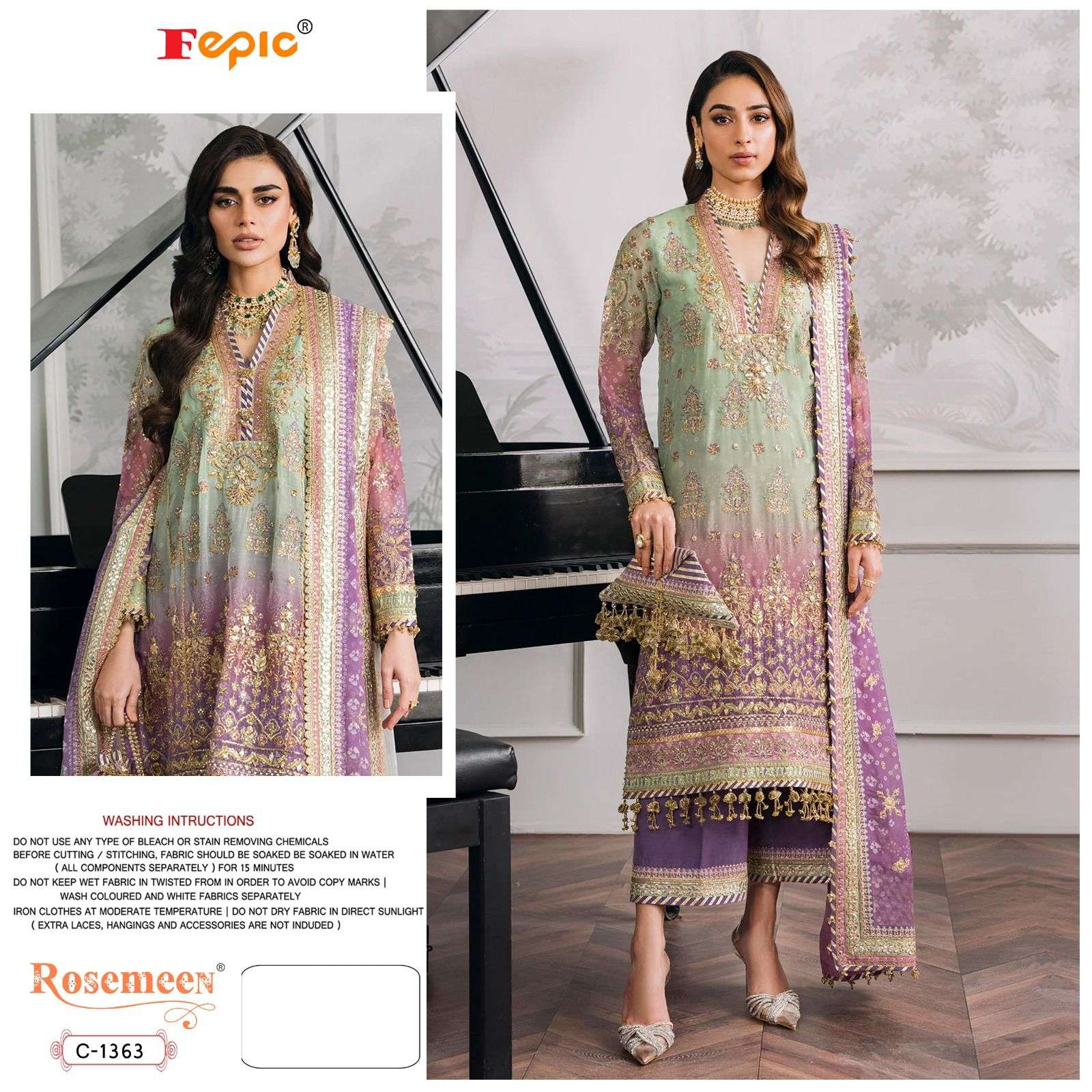 FEPIC ROSEMEEN C 1363 GEORGETTE BEAUTIFUL DESIGNER SUIT
