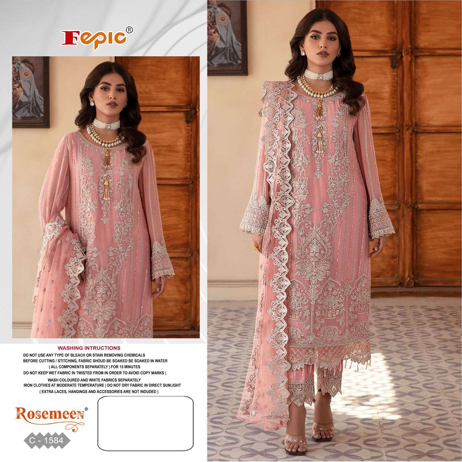 FEPIC ROSEMEEN C 1584 GEORGETTE EMBROIDERED SUIT