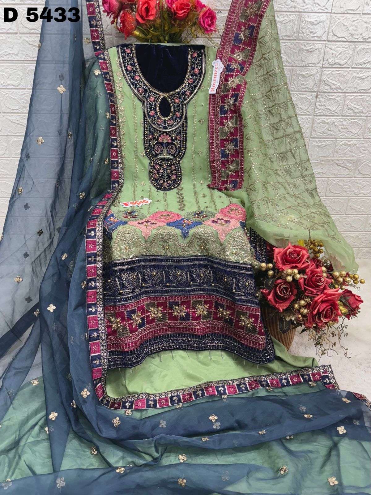 FEPIC ROSEMEEN D 5433 ORGANZA EMBROIDERED SUIT