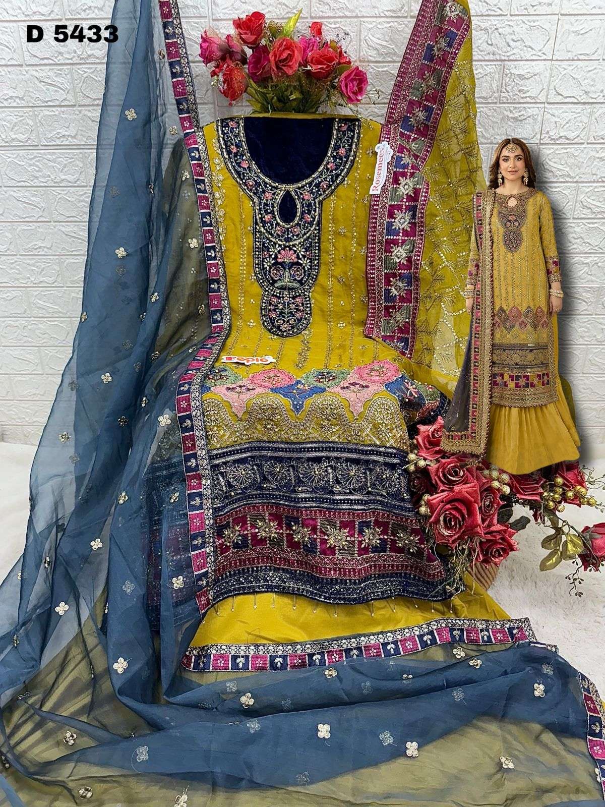 FEPIC ROSEMEEN D 5433 ORGANZA EMBROIDERED SUIT