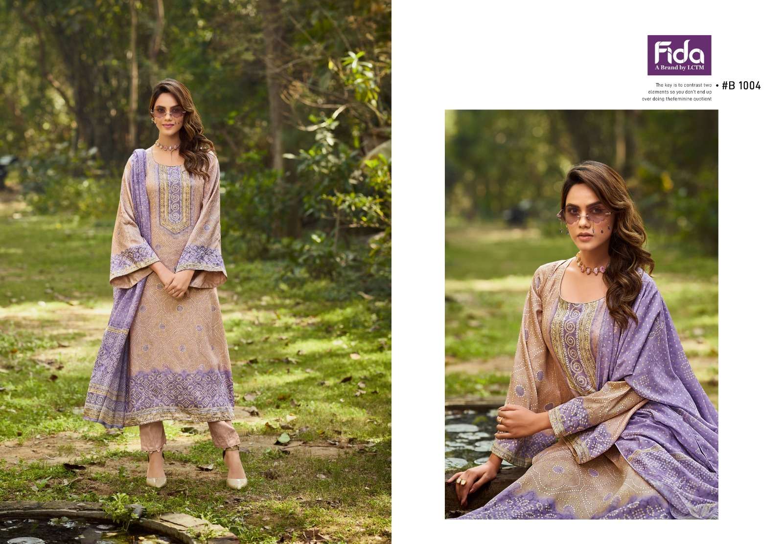 FIDA BANDHANI SATIN COTTON DIGITAL PRINT SUIT