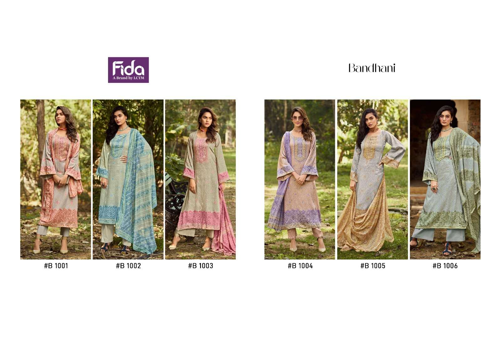 FIDA BANDHANI SATIN COTTON DIGITAL PRINT SUIT
