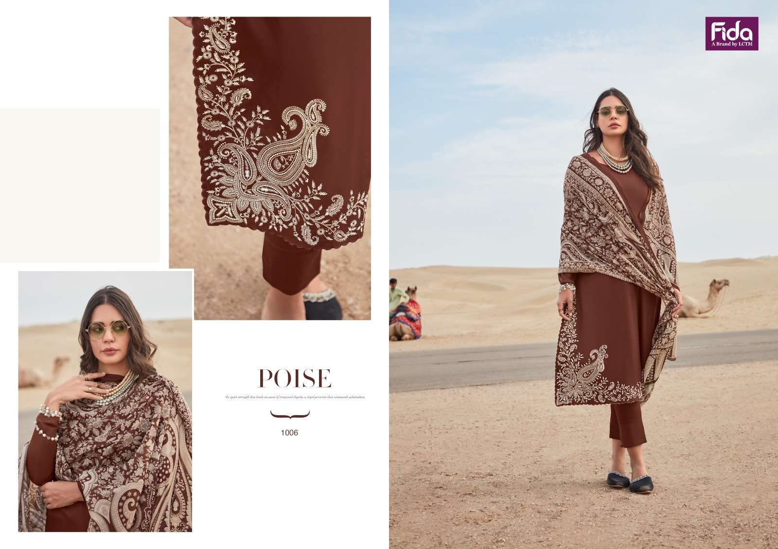 FIDA TAKSH SATIN COTTON EMBROIDERY WORK SUIT