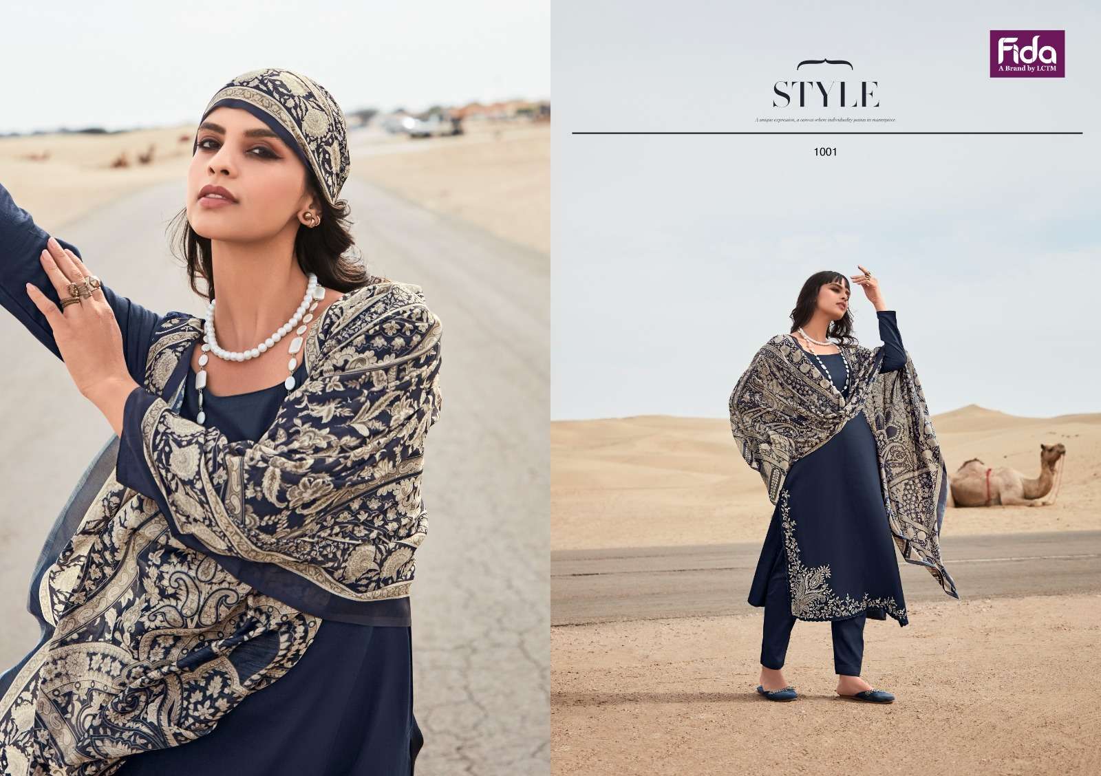 FIDA TAKSH SATIN COTTON EMBROIDERY WORK SUIT
