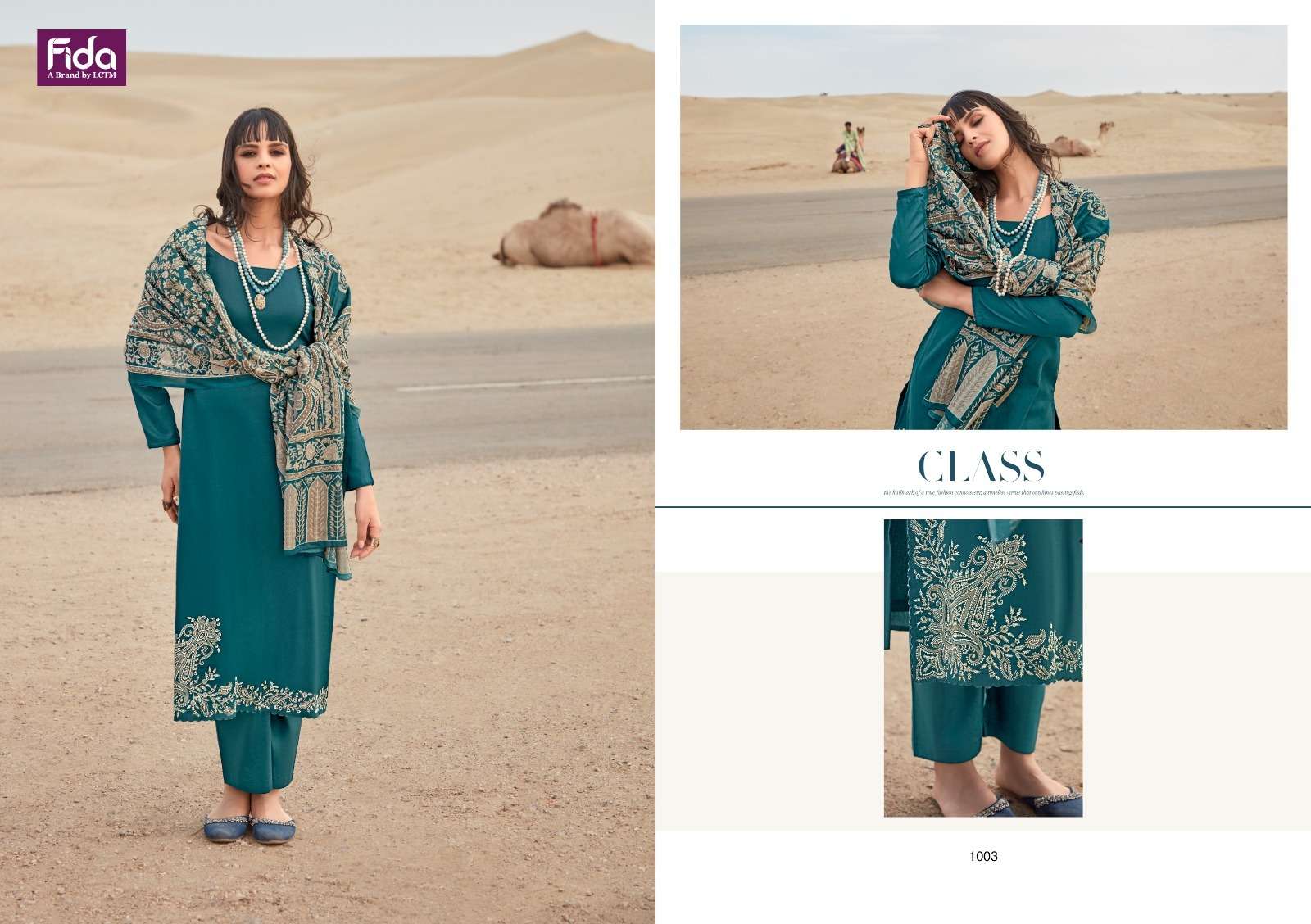 FIDA TAKSH SATIN COTTON EMBROIDERY WORK SUIT