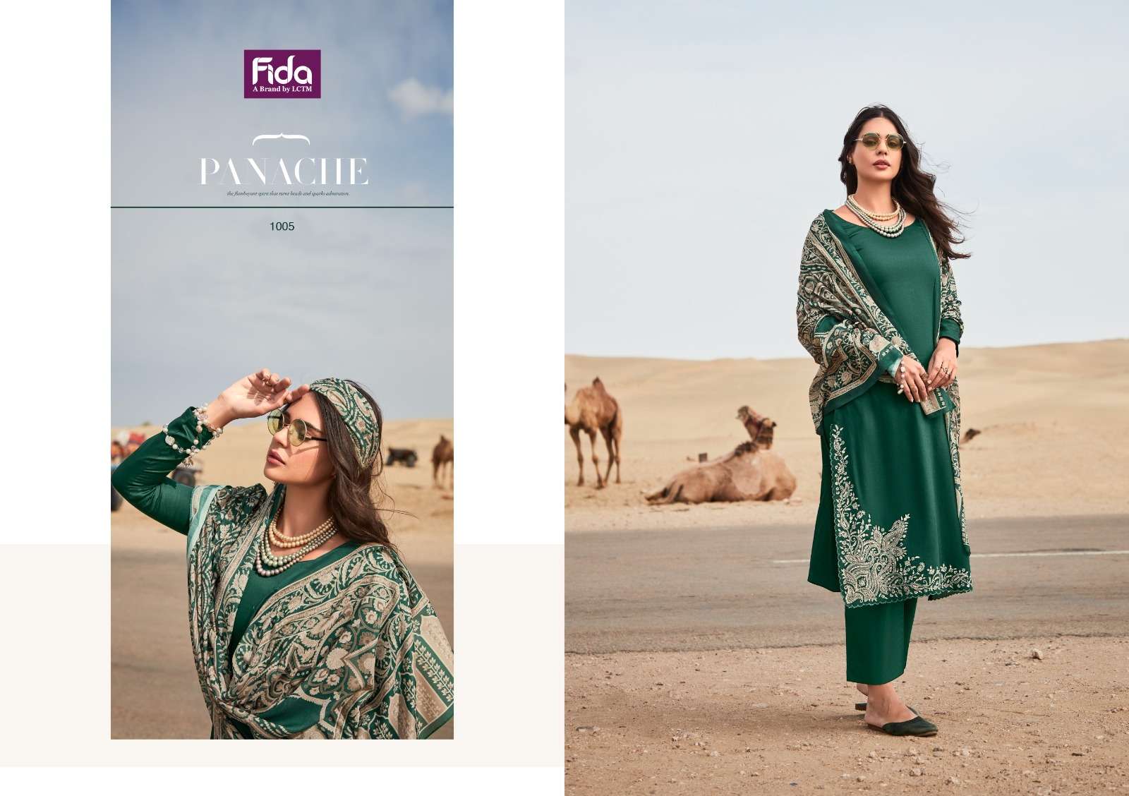 FIDA TAKSH SATIN COTTON EMBROIDERY WORK SUIT