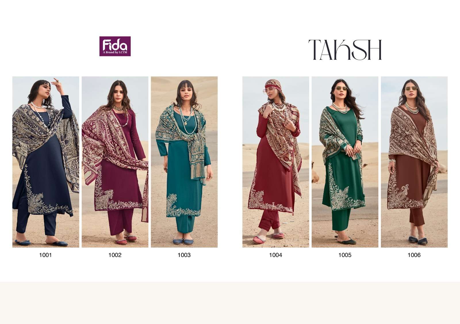 FIDA TAKSH SATIN COTTON EMBROIDERY WORK SUIT