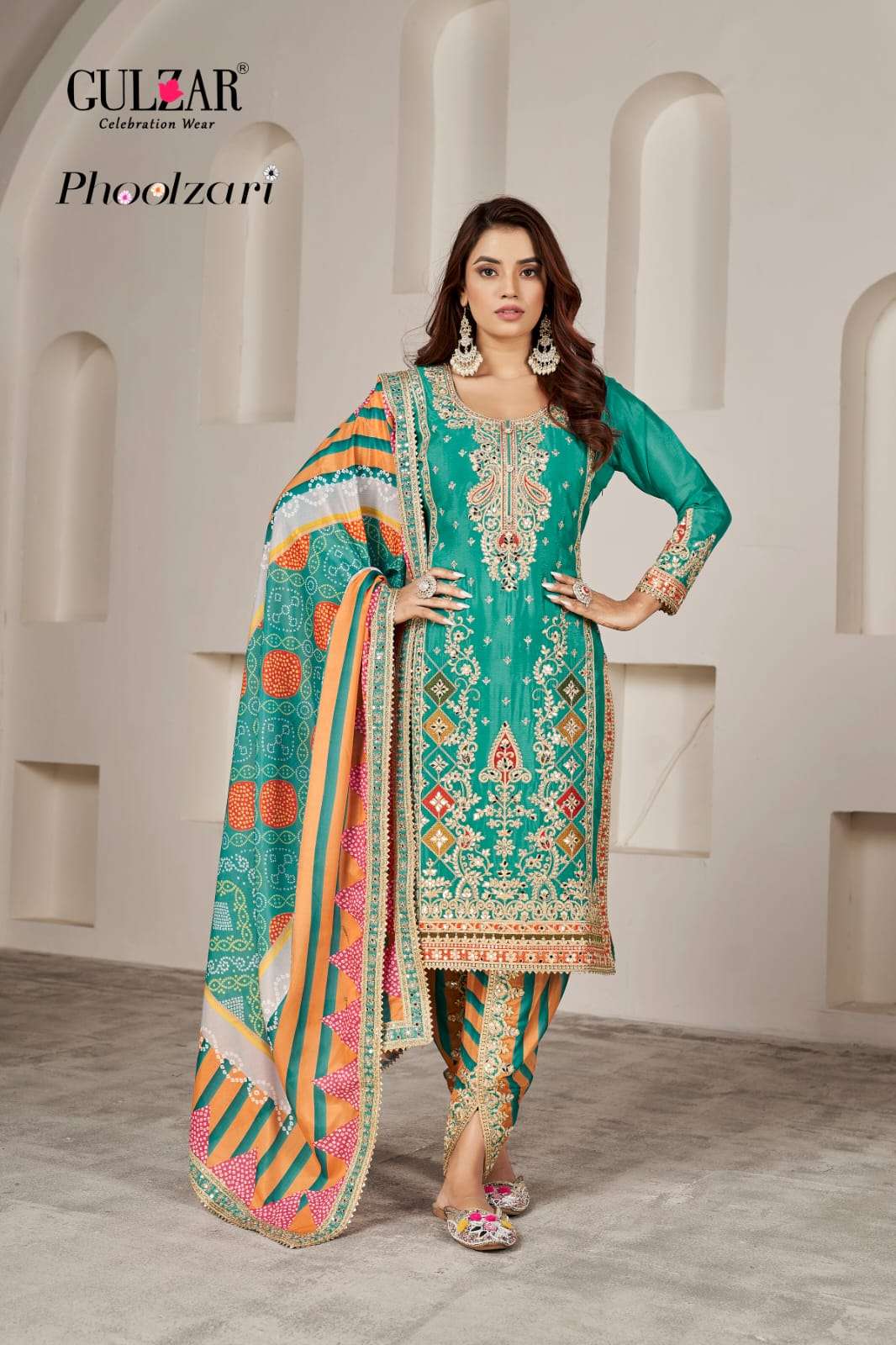 GULZAR PHOOLZARI HEAVY DESIGNER READY MADE SUIT