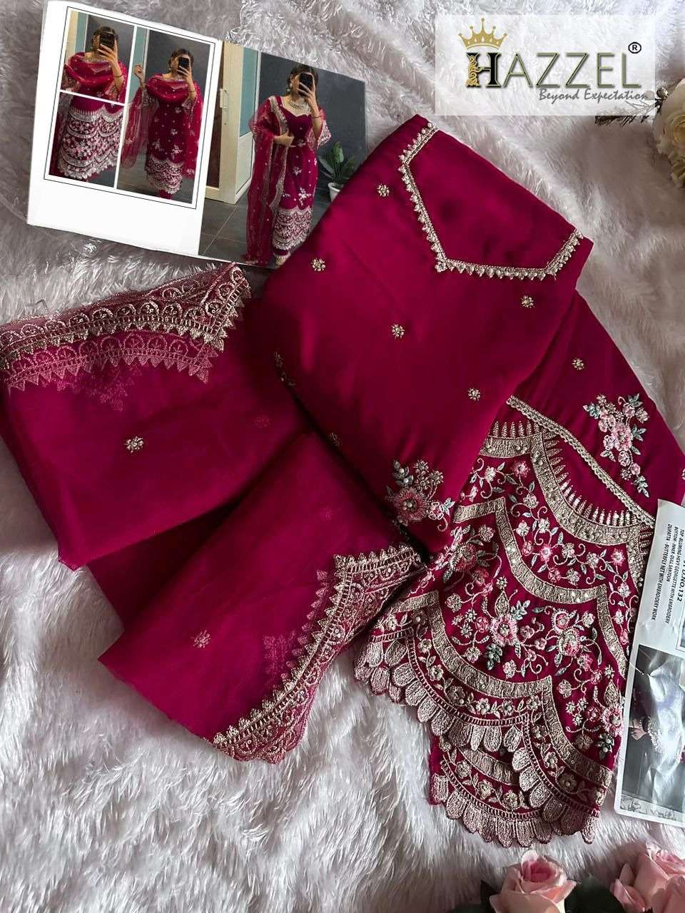 HAZZEL D NO 089 GEORGETTE DESIGNER PARTY WEAR SUIT