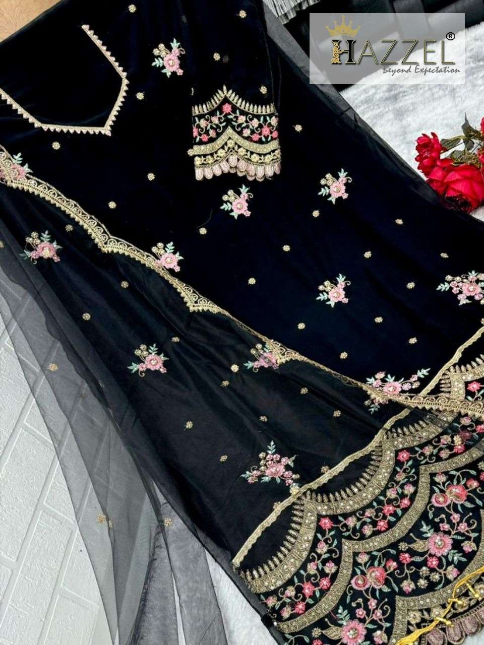 HAZZEL D NO 089 GEORGETTE DESIGNER PARTY WEAR SUIT