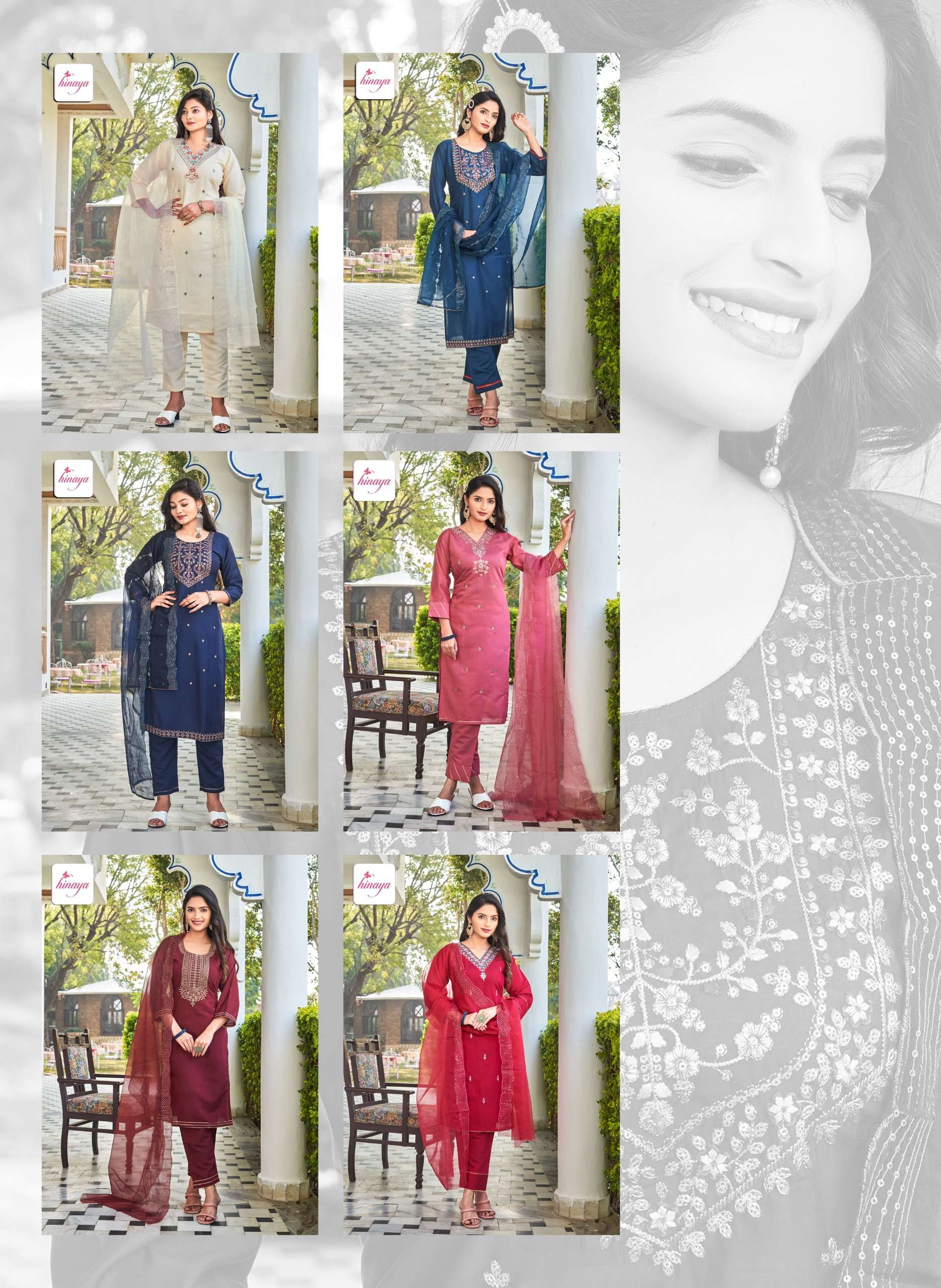 HINAYA ALEXA VOL 1 FANCY DESIGNER KURTI COMBO SET