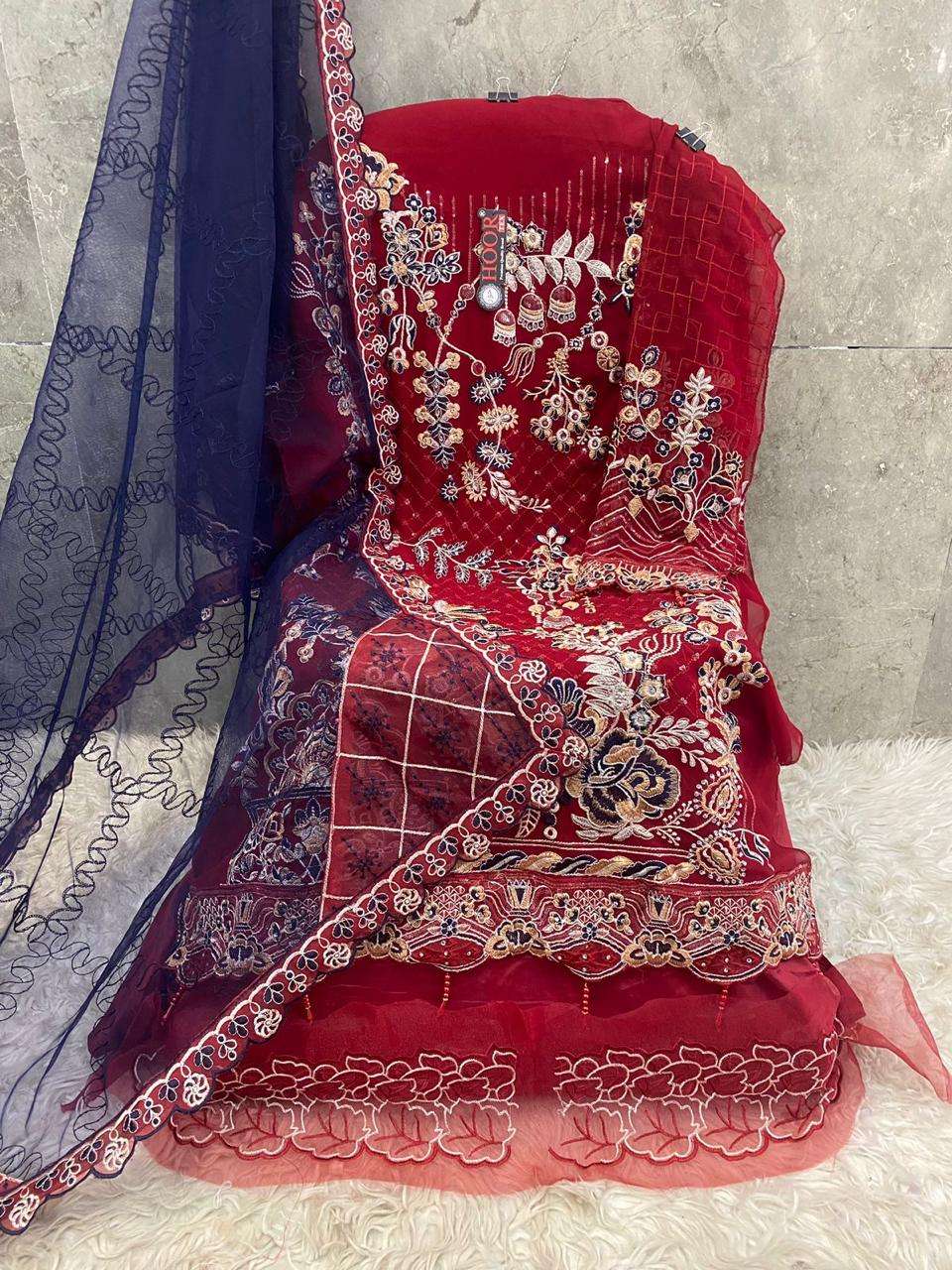 HOOR TEX H 248 GEORGETTE EMBROIDERED SUIT