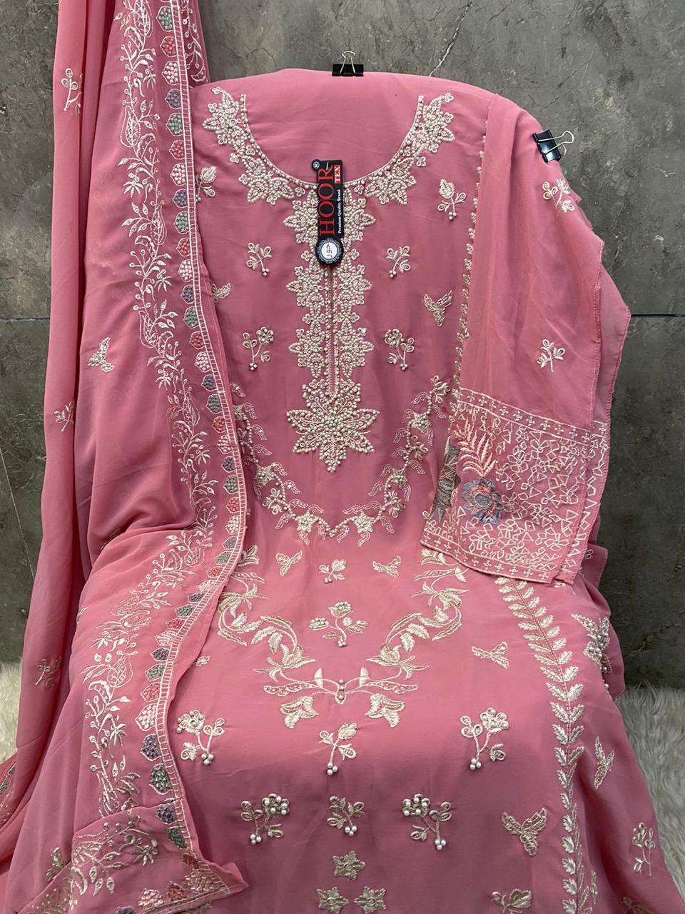 HOOR TEX H 249 GEORGETTE EMBROIDERY DESIGNER SUIT