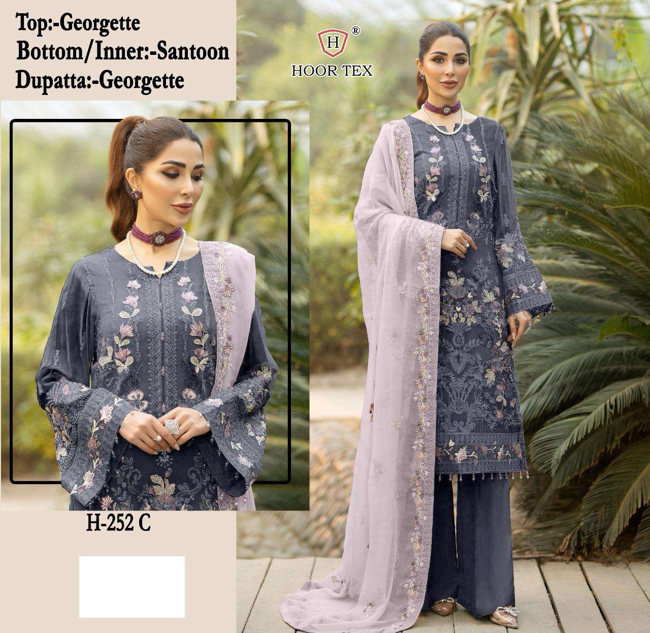 HOOR TEX H 252 GEORGETTE FANCY DESIGNER SUIT