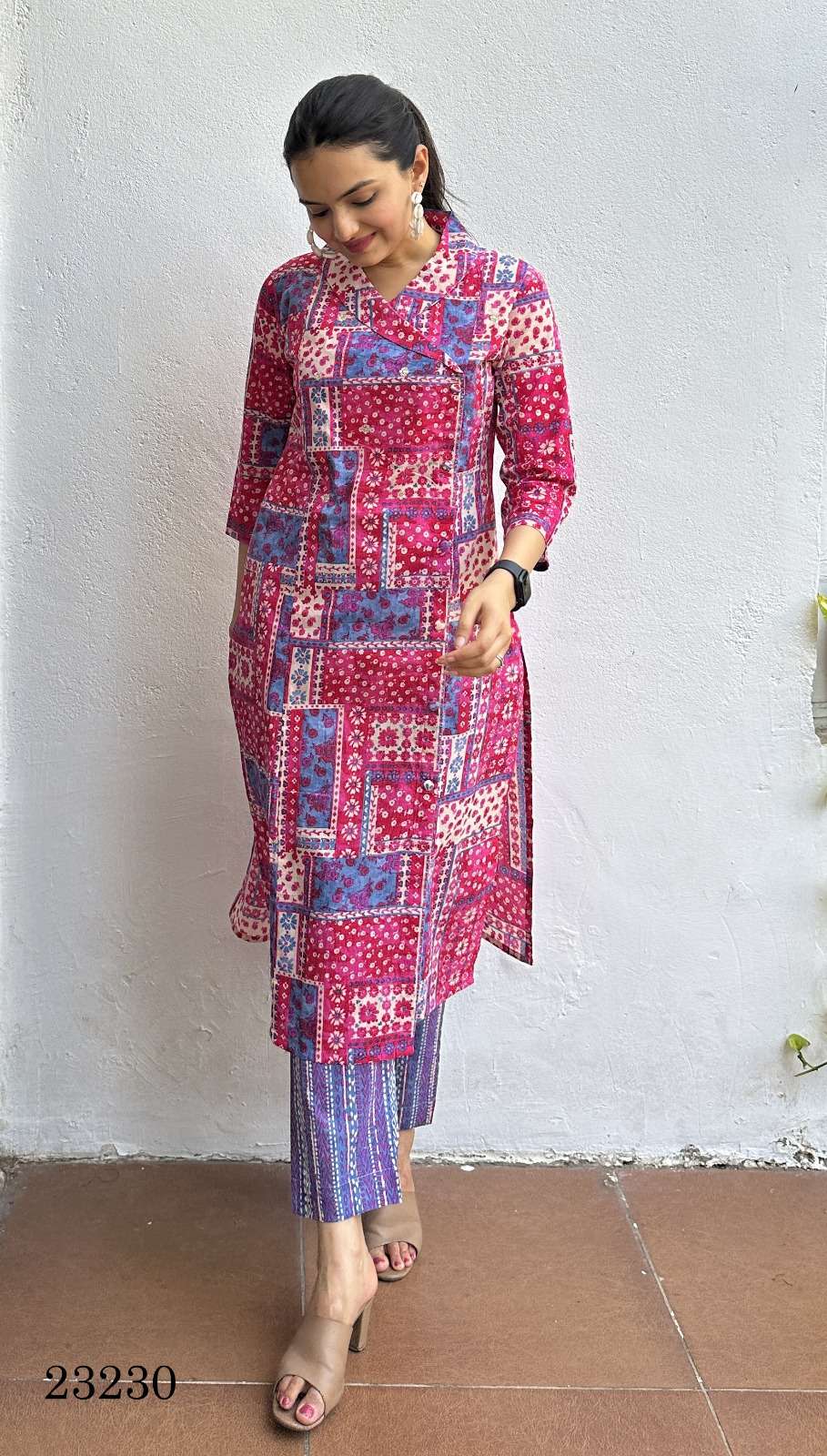 INDIRA 23230 COTTON PRINT KURTI WITH PANT SET