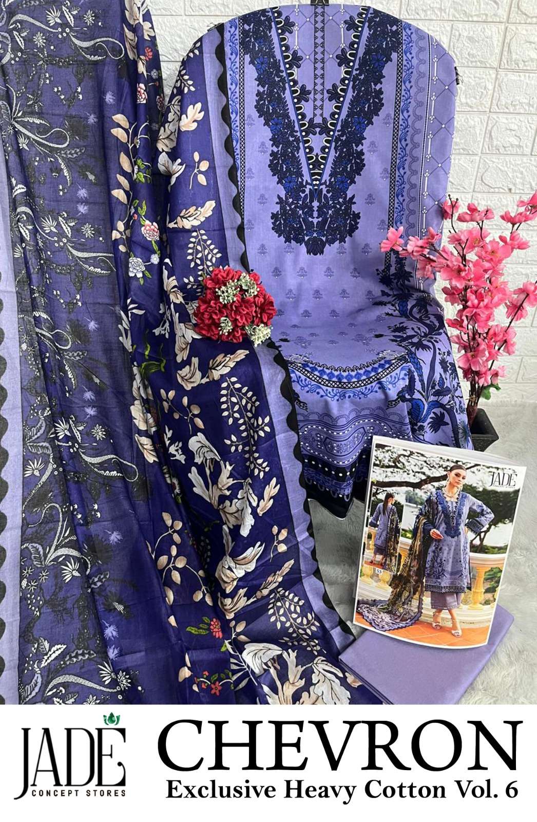 JADE CHEVRON EXCLUSIVE HEAVY COTTON VOL 6 LAWN COTTON SUIT