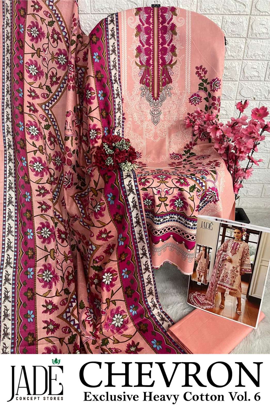 JADE CHEVRON EXCLUSIVE HEAVY COTTON VOL 6 LAWN COTTON SUIT