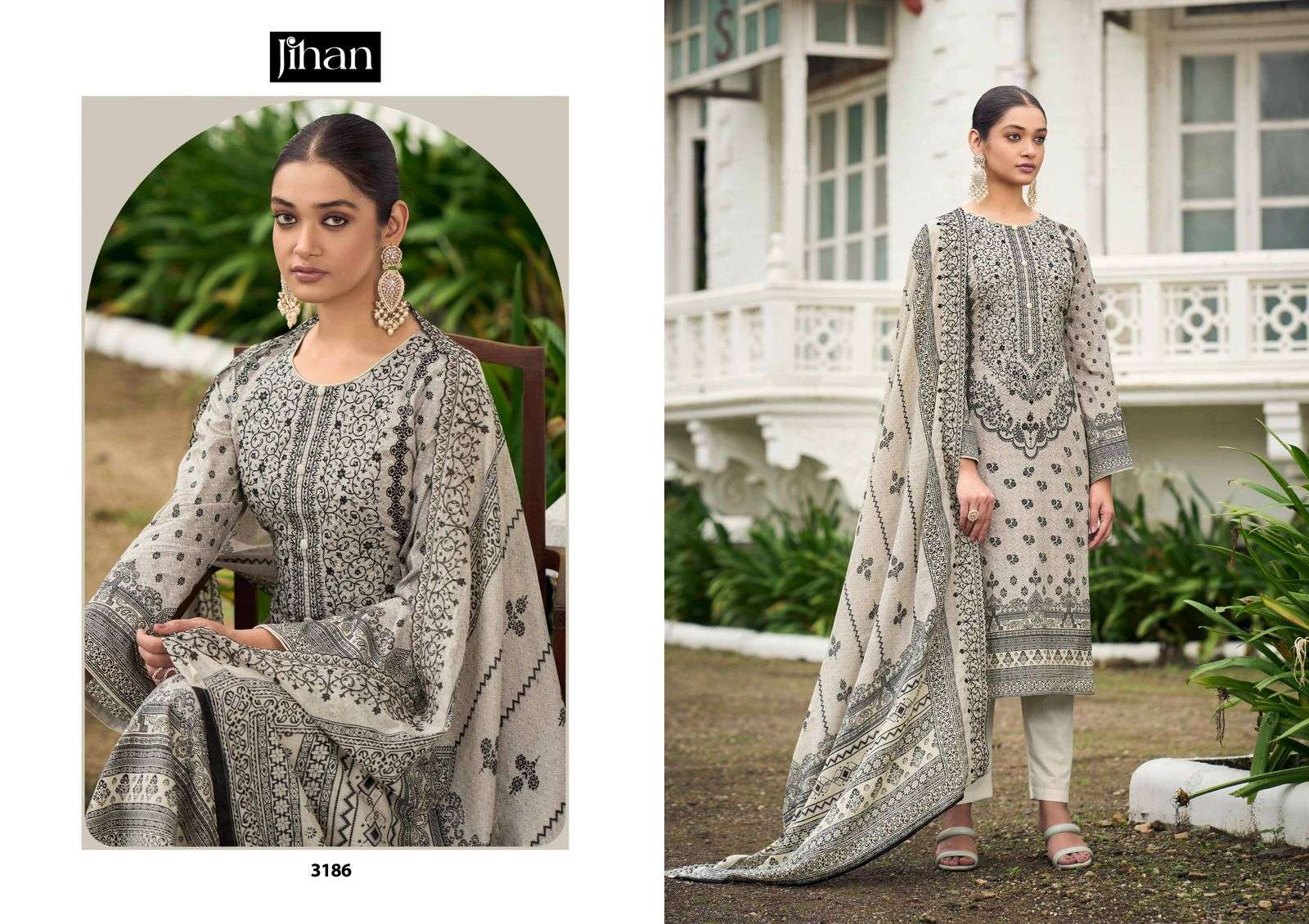 JIHAN BIN SAEED REMIX LAWN COTTON EMBROIDERY WORK SUIT