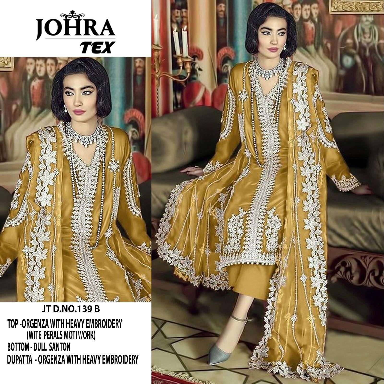 JOHRA TEX JT 139 ORGANZA FANCY EMBROIDERY WORK SUIT