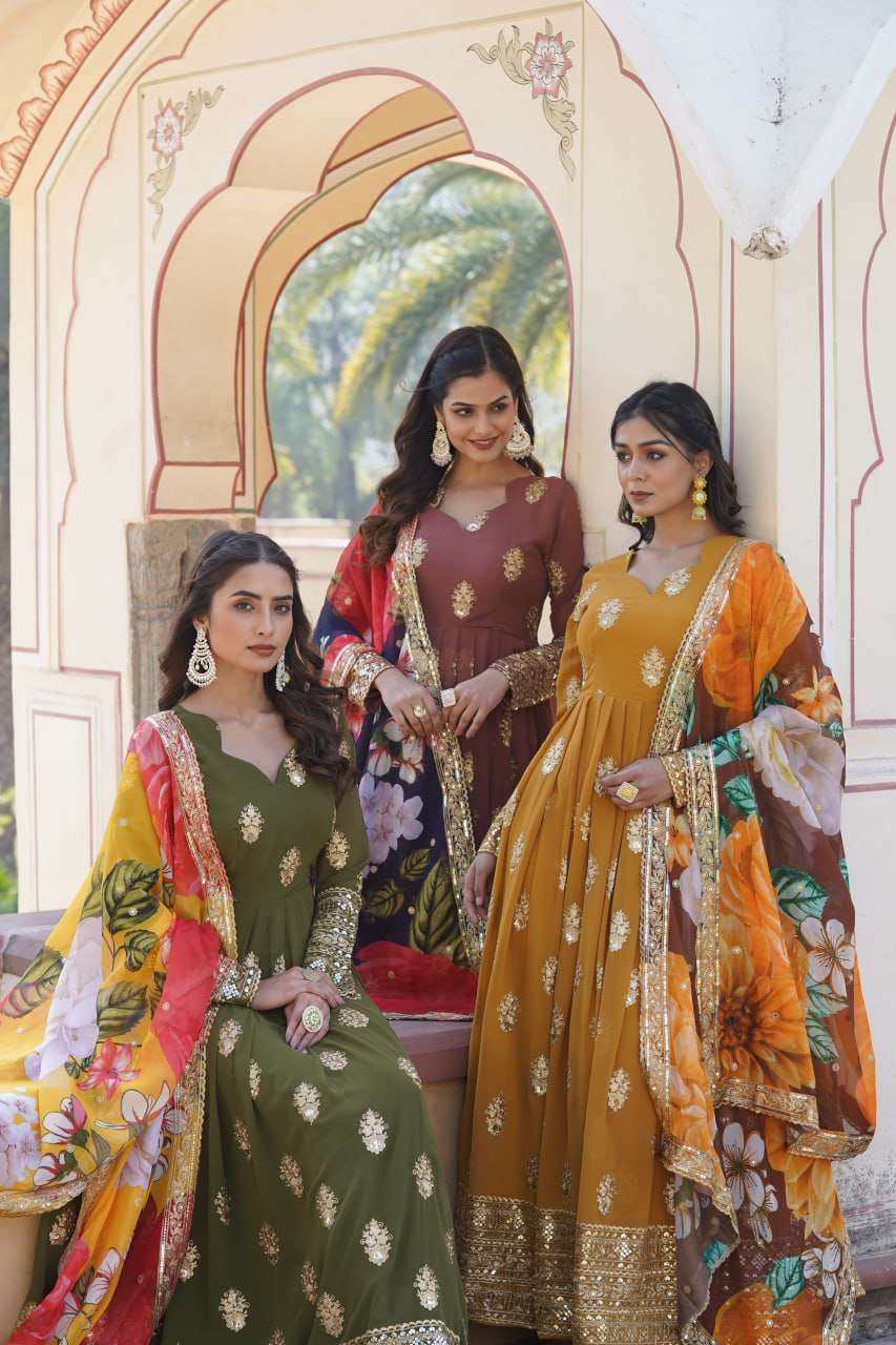 KA 1094 GOWN DUPATTA