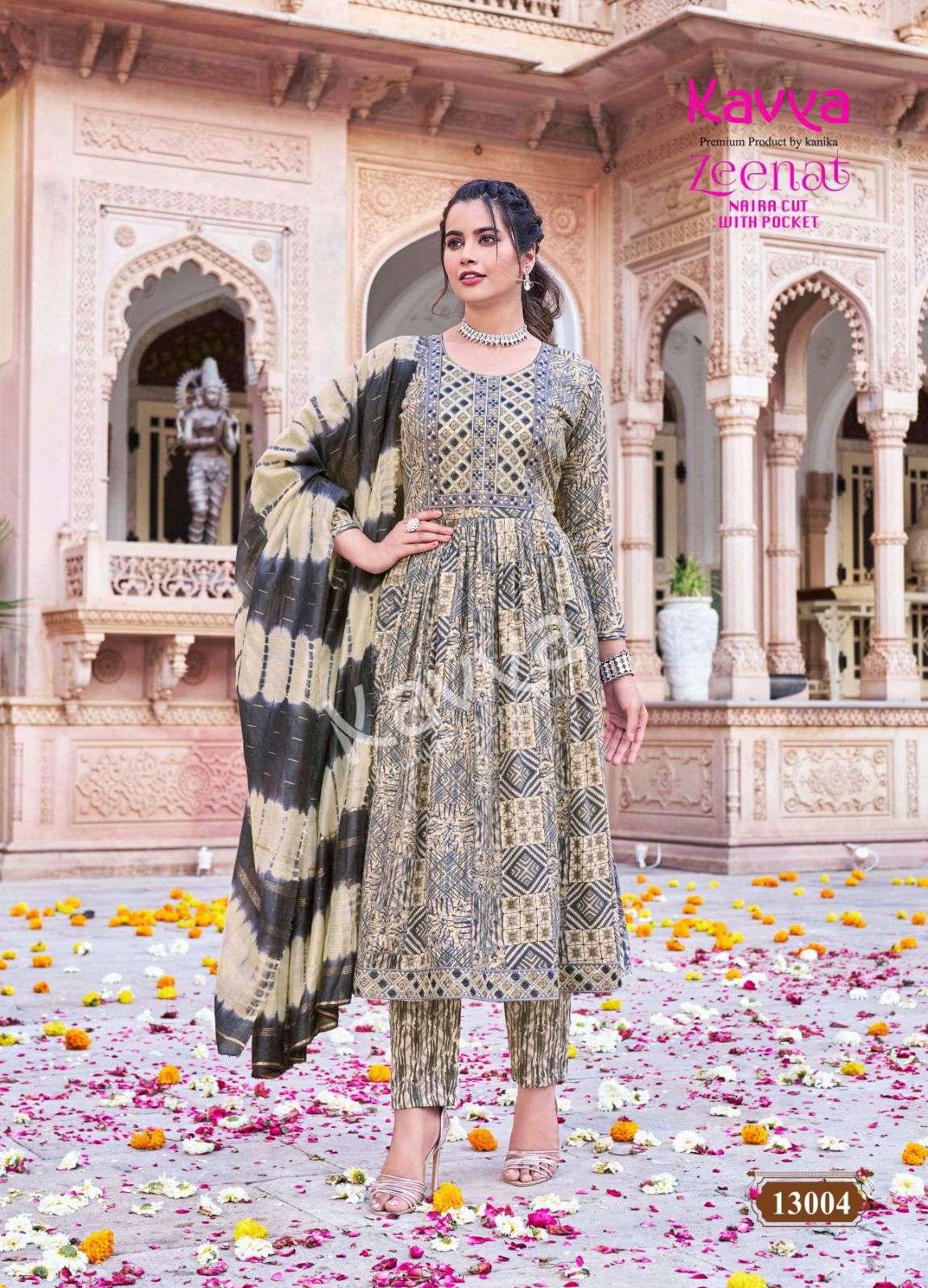KAVYA ZEENAT VOL 13 NAIRA CUT STYLE KURTI COMBO SET 