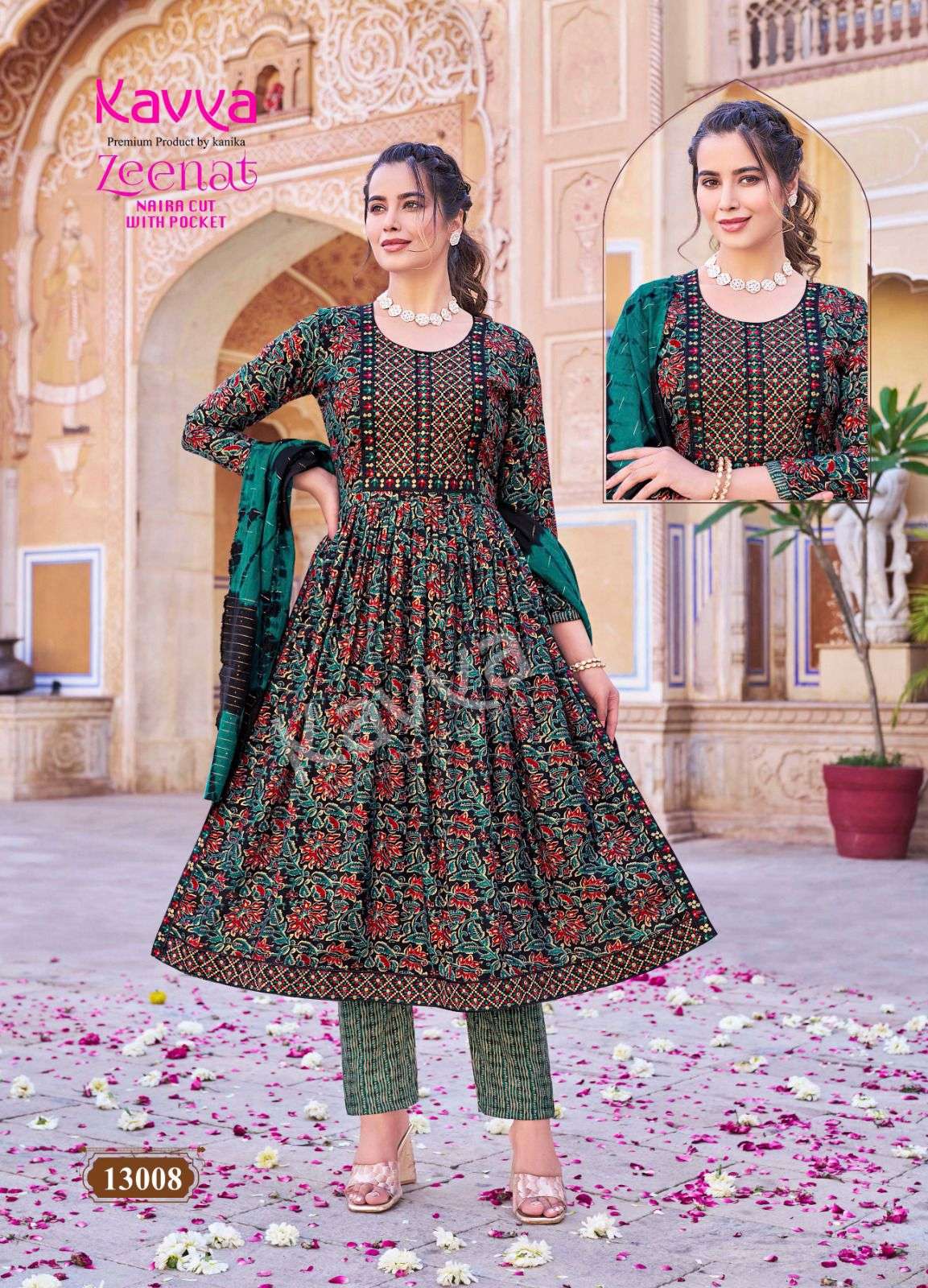 KAVYA ZEENAT VOL 13 NAIRA CUT STYLE KURTI COMBO SET 