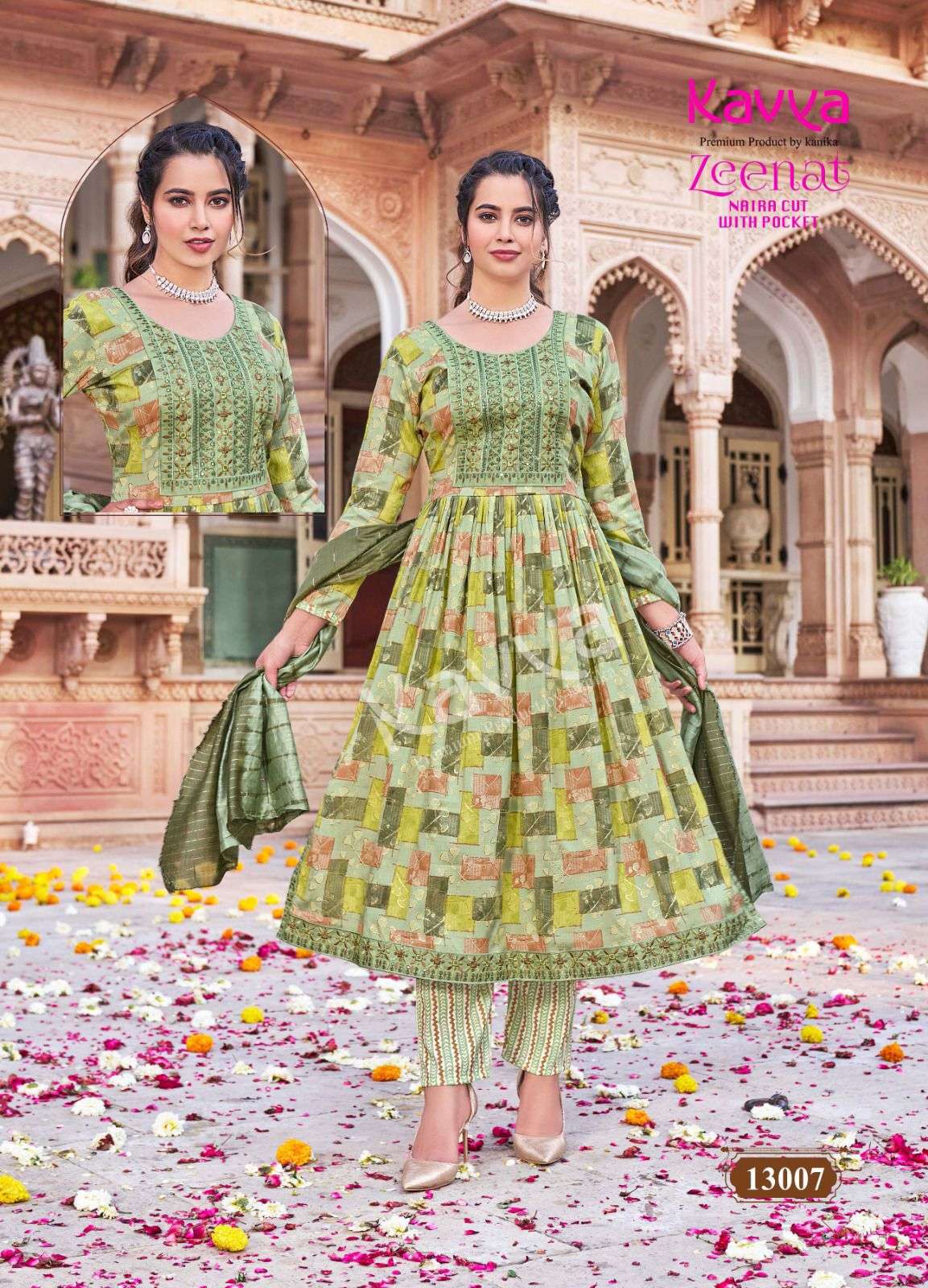 KAVYA ZEENAT VOL 13 NAIRA CUT STYLE KURTI COMBO SET 