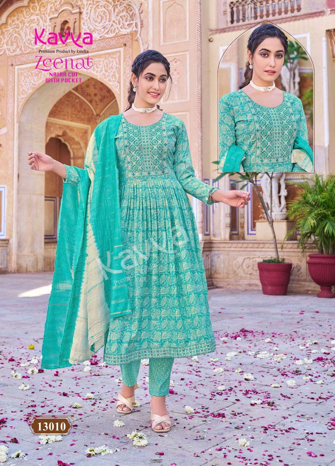 KAVYA ZEENAT VOL 13 NAIRA CUT STYLE KURTI COMBO SET 