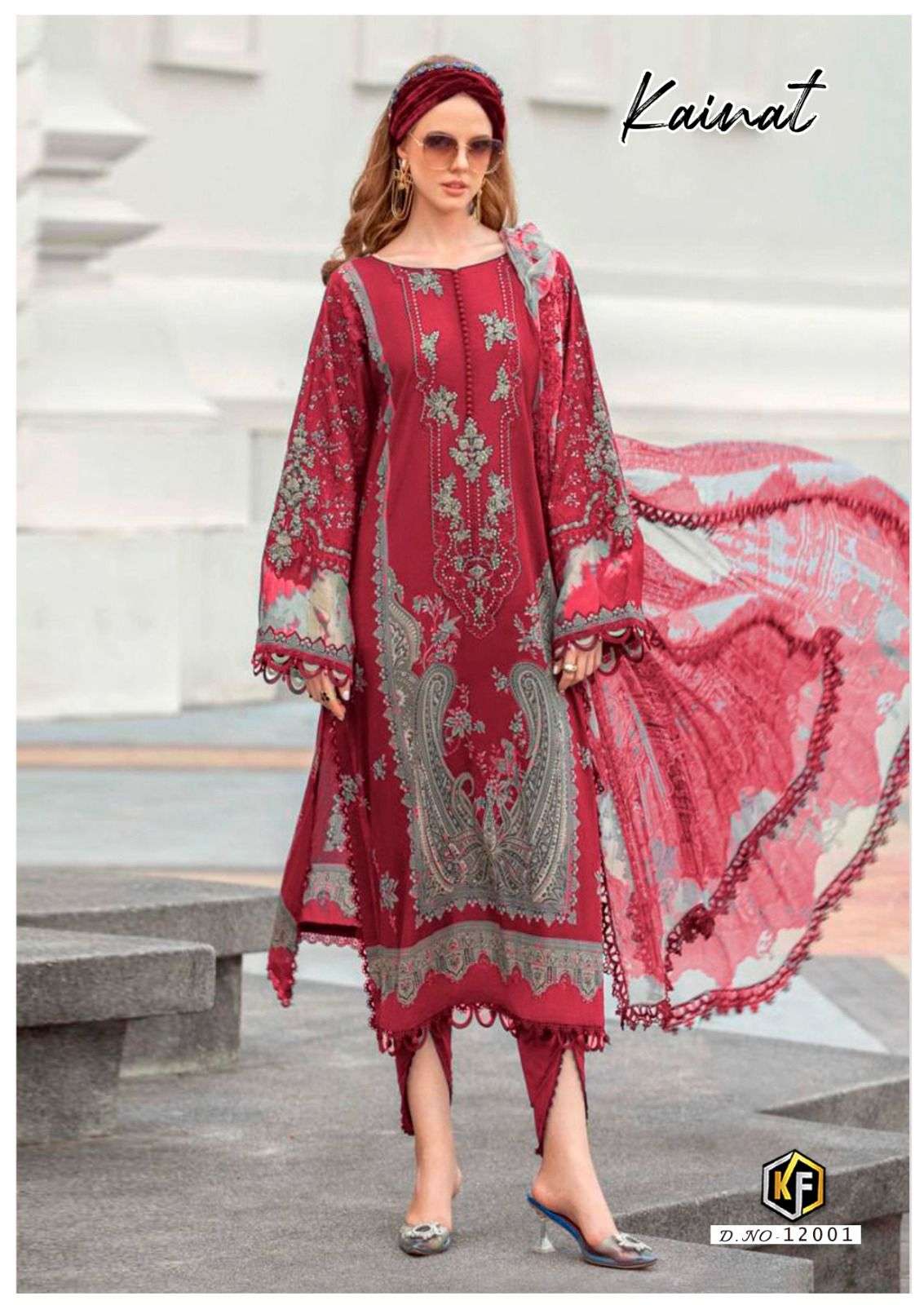 KEVAL FAB KAINAT VOL 12 LAWN COTTON DIGITAL PRINT SUIT