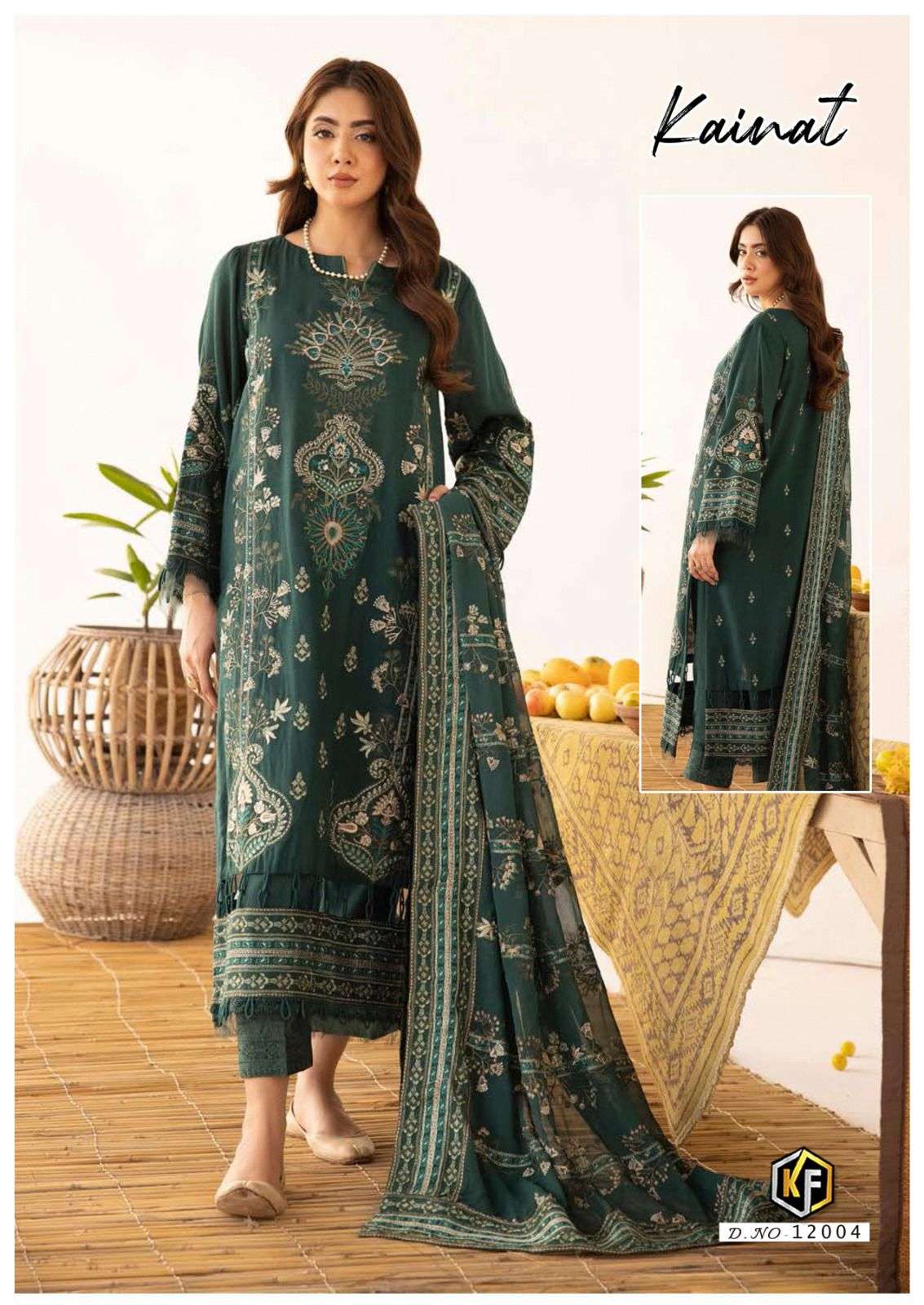 KEVAL FAB KAINAT VOL 12 LAWN COTTON DIGITAL PRINT SUIT