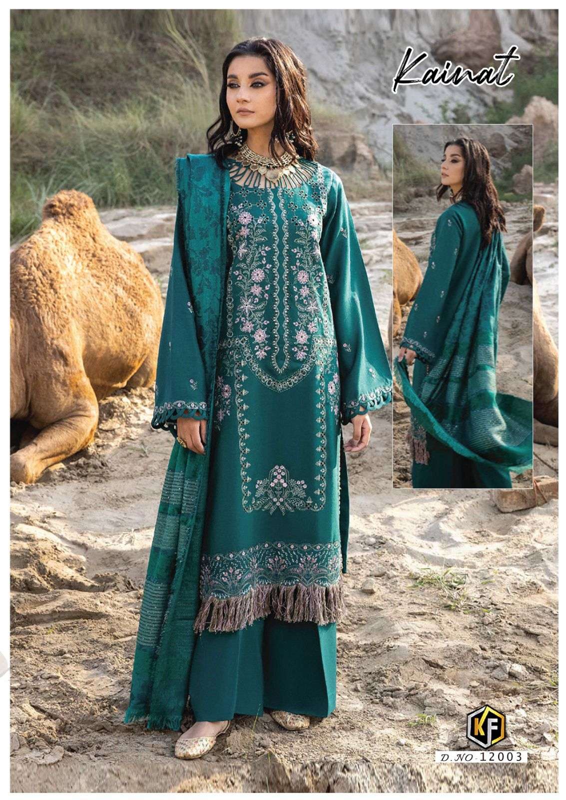 KEVAL FAB KAINAT VOL 12 LAWN COTTON DIGITAL PRINT SUIT