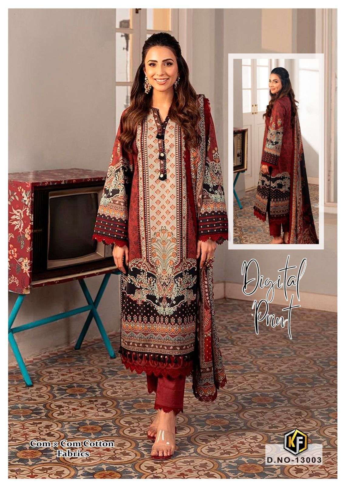 KEVAL FAB SOBIA NAZIR VOL 13 COTTON KARACHI PRINT SUIT
