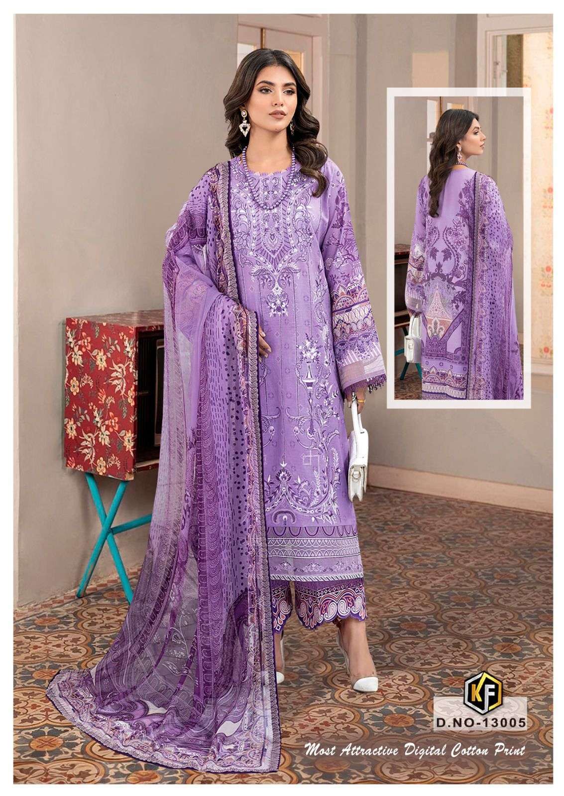 KEVAL FAB SOBIA NAZIR VOL 13 COTTON KARACHI PRINT SUIT