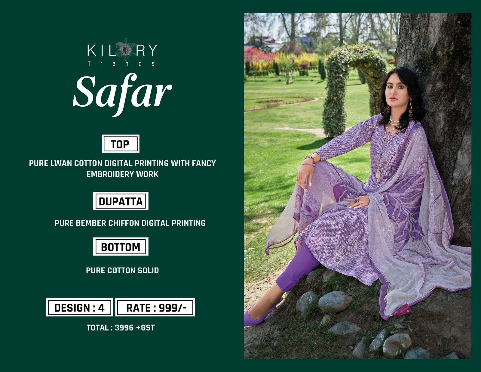 KILORY TRENDZ SAFAR LAWN COTTON FANCY EMBROIDERY WORK SUIT