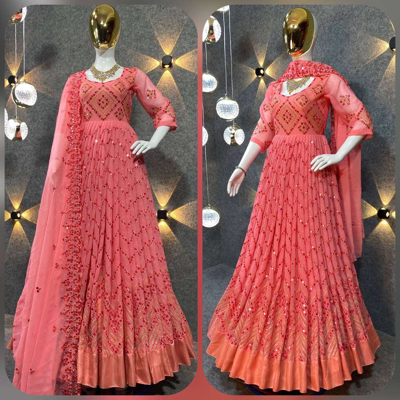 KV 3038 GOWN DUPATTA