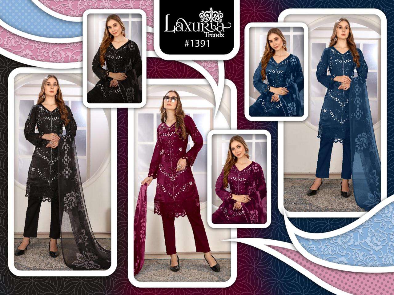 LAXURIA TRENDZ D NO 1391 SATIN DESIGNER PARTY WEAR SUIT