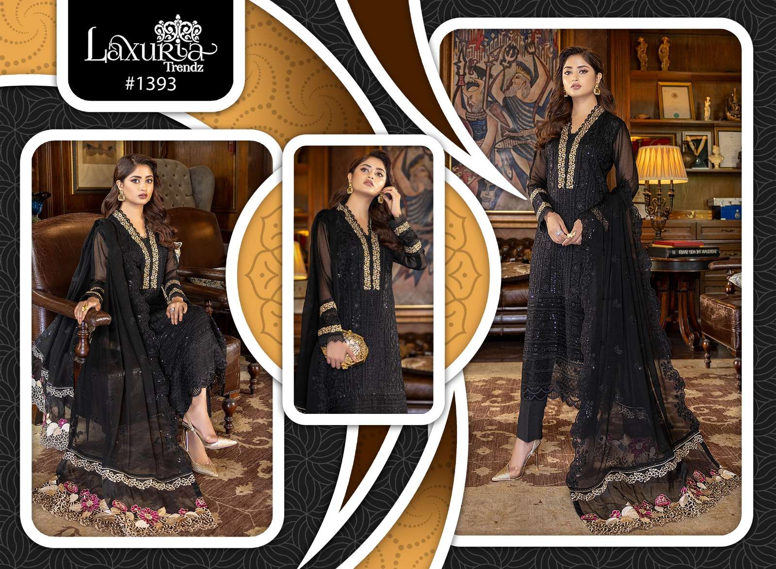 LAXURIA TRENDZ D NO  1393 GEORGETTE BEAUTIFUL DESIGNER SUIT