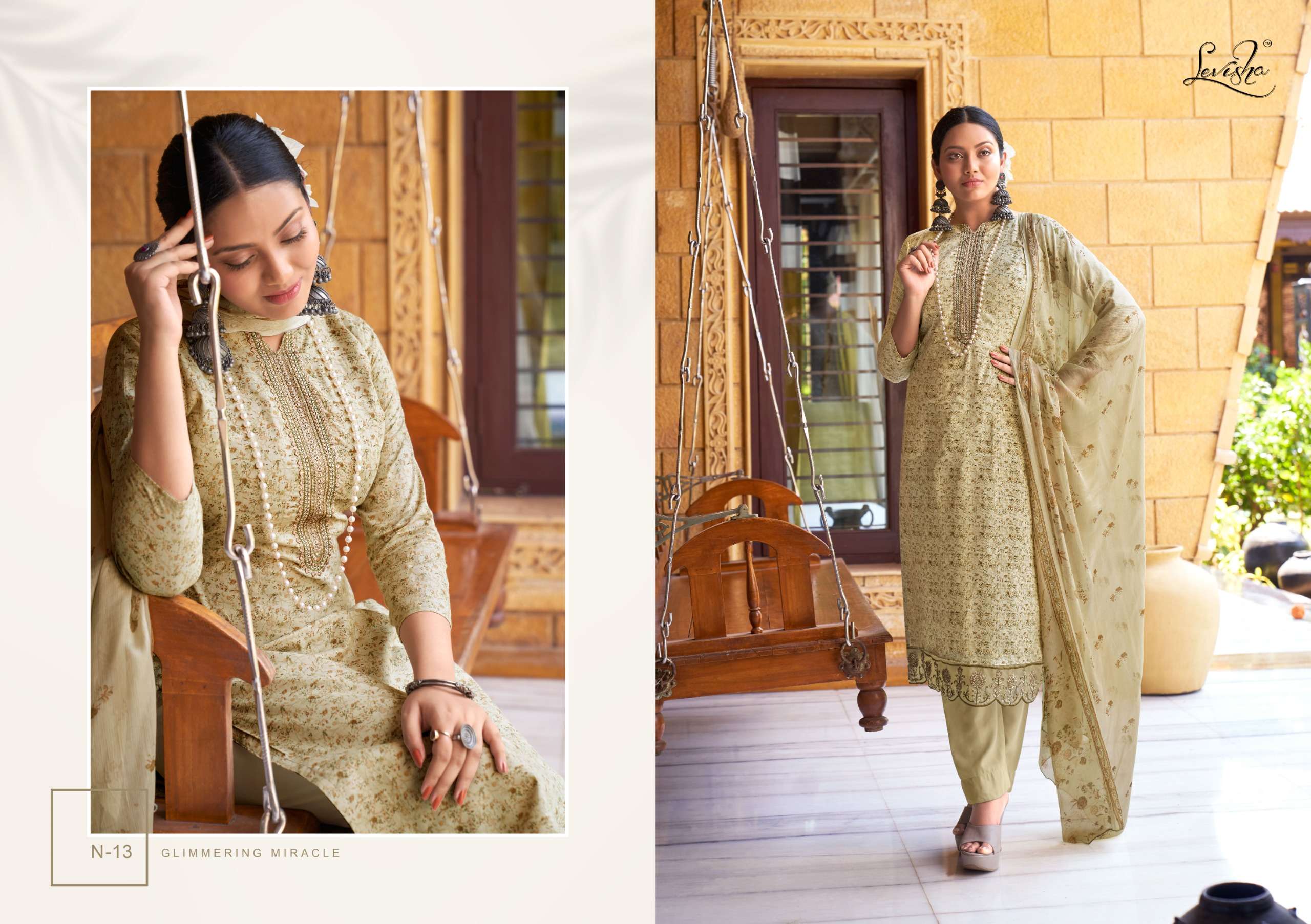 LEVISHA NAYASHA COTTON PRINT WITH SELF EMBROIDERY WORK SUIT