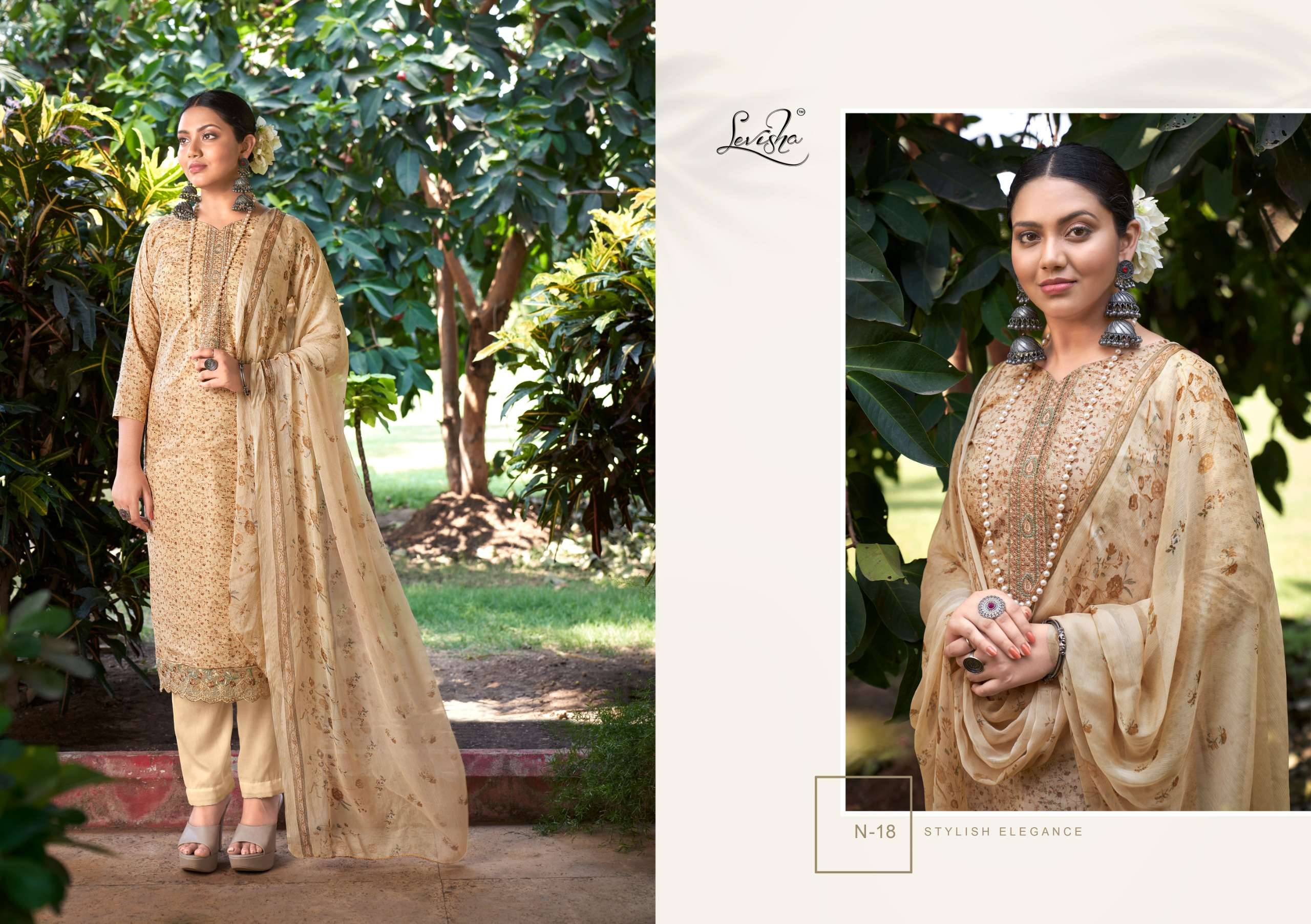 LEVISHA NAYASHA COTTON PRINT WITH SELF EMBROIDERY WORK SUIT