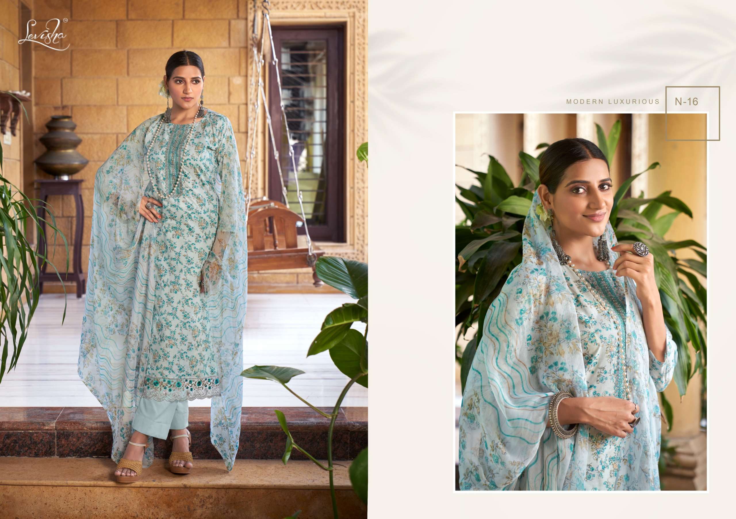 LEVISHA NAYASHA COTTON PRINT WITH SELF EMBROIDERY WORK SUIT