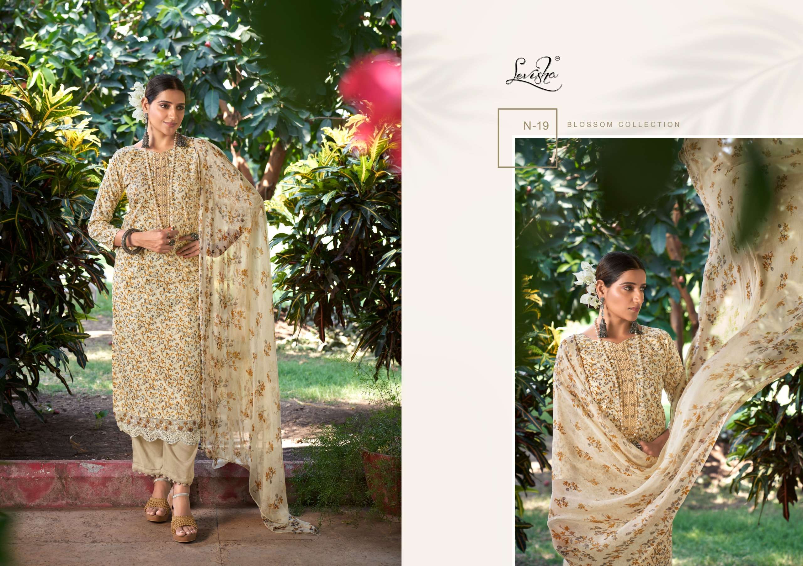 LEVISHA NAYASHA COTTON PRINT WITH SELF EMBROIDERY WORK SUIT